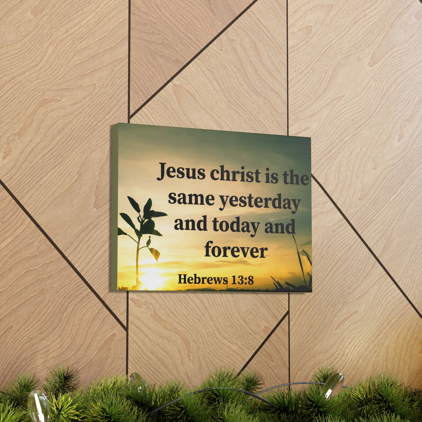 Scripture Walls Today And Forever Hebrews 13:8 Bible Verse Canvas Christian Wall Art Ready to Hang-Express Your Love Gifts