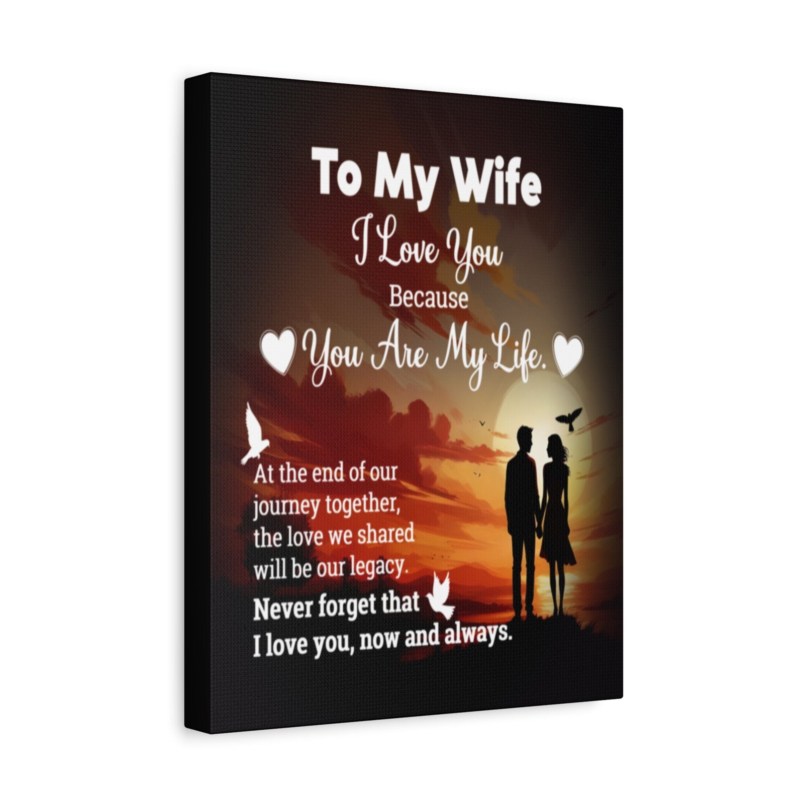 To My Wife Sunset Romance Canvas Wall Art - Heartfelt Gift of Love & Legacy-Express Your Love Gifts