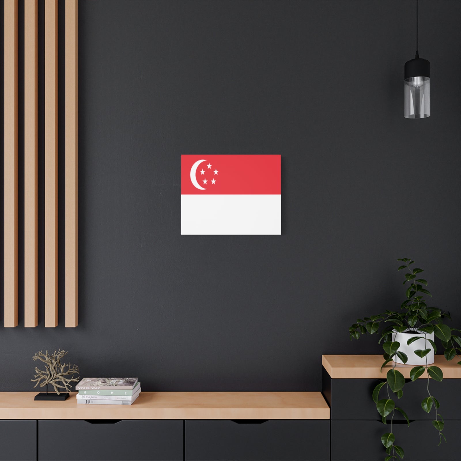Singapore Country Flag Canvas Vibrant Wall Art Unframed Home Decor-Express Your Love Gifts