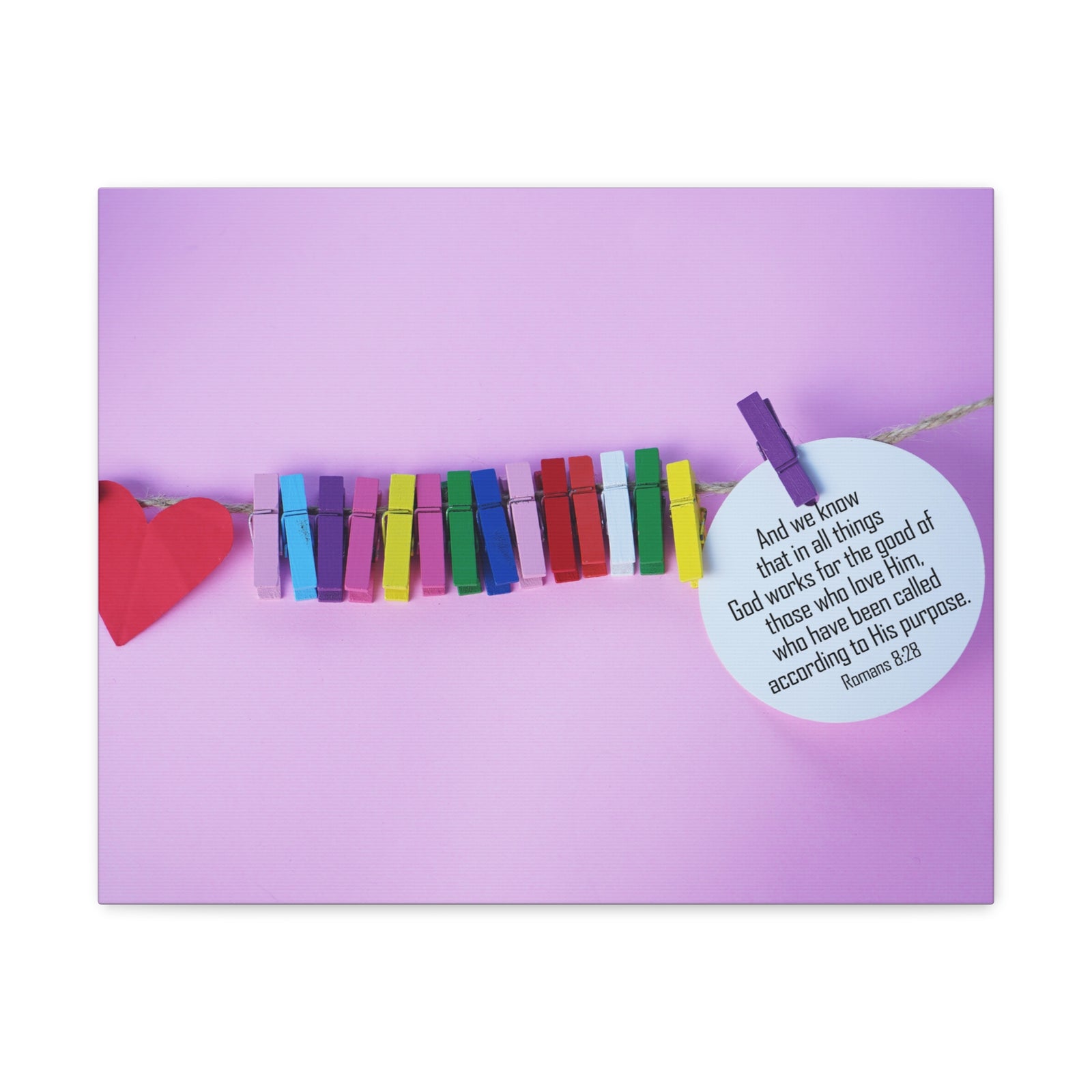 Scripture Walls His Purpose Romans 8:28 Bible Verse Canvas Christian Wall Art Ready to Hang-Express Your Love Gifts
