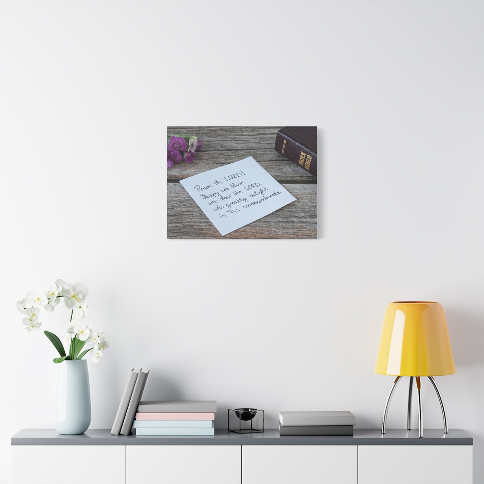 Scripture Canvas Praise The Lord Psalm 119:47 Wood Christian Wall Art Bible Verse Print Ready to Hang-Express Your Love Gifts