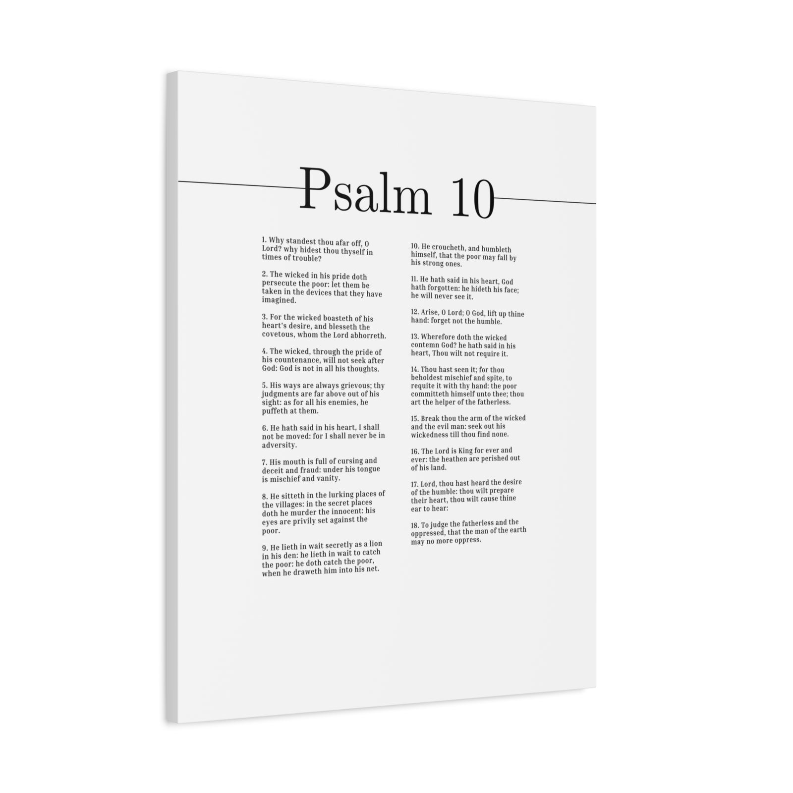 Scripture Canvas The Lord Is King Forever And Ever Psalm 10 Christian Wall Art Bible Verse Print Ready to Hang-Express Your Love Gifts