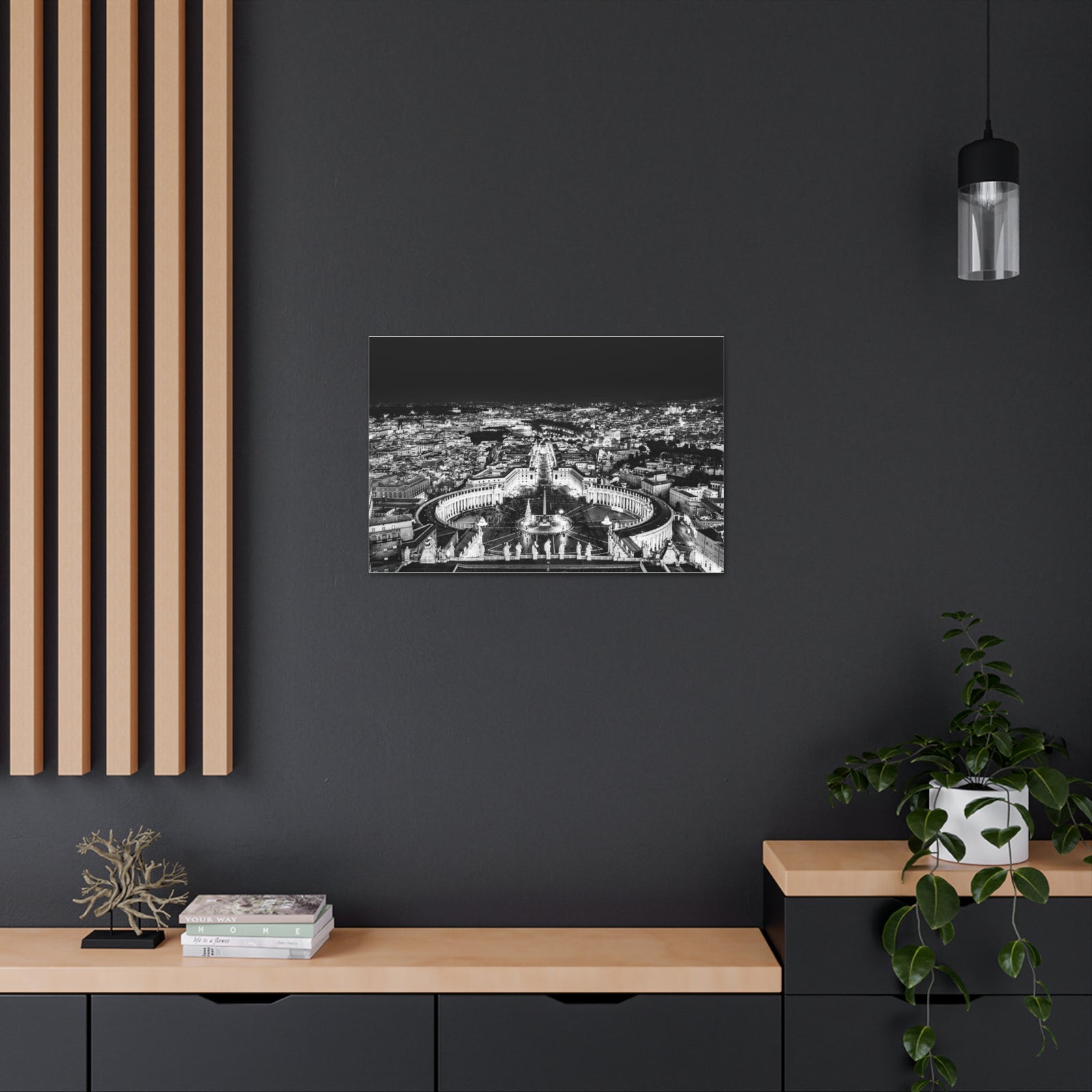 Rome Black And White Skyline Canvas Artwork High-Quality Breathtaking Stunning Cityscape for Home Decor Ready to Hang-Express Your Love Gifts
