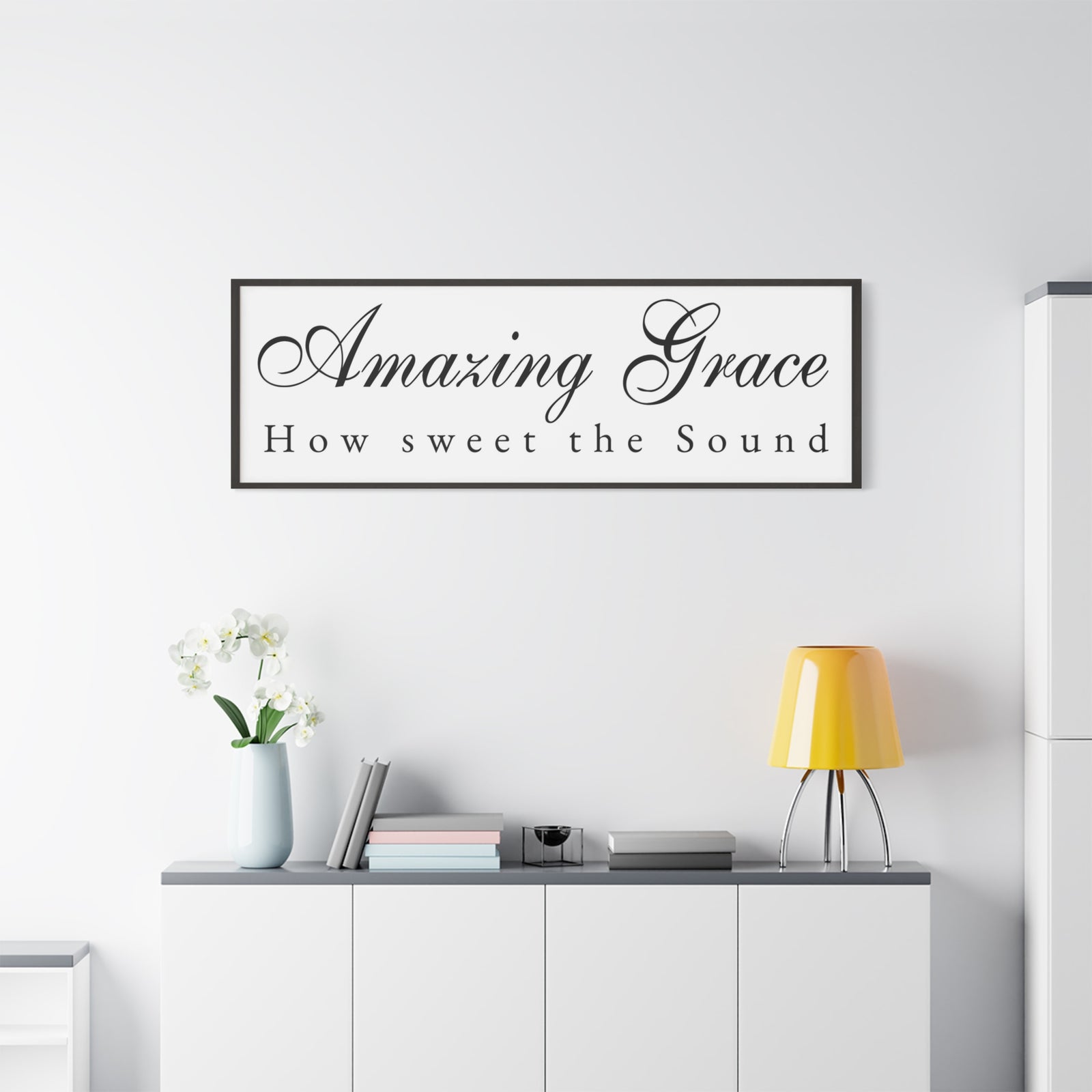 Scripture Walls Amazing Grace White Bible Verse Canvas Christian Wall Art Ready to Hang Unframed-Express Your Love Gifts