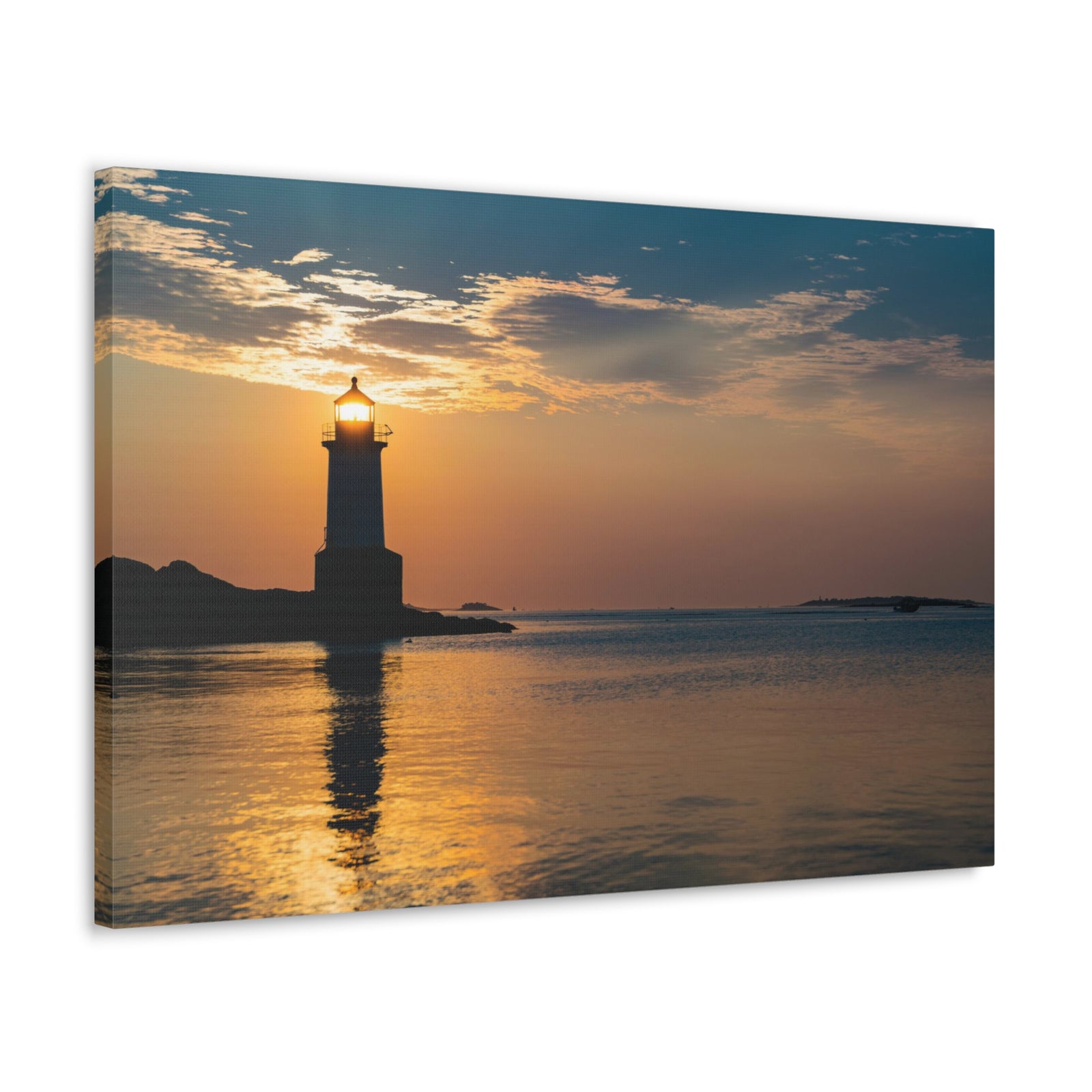 Lighthouse at Dawn Forest Floral Nature Photography Canvas Wall Art for Home Decor Ready-to-Hang-Express Your Love Gifts