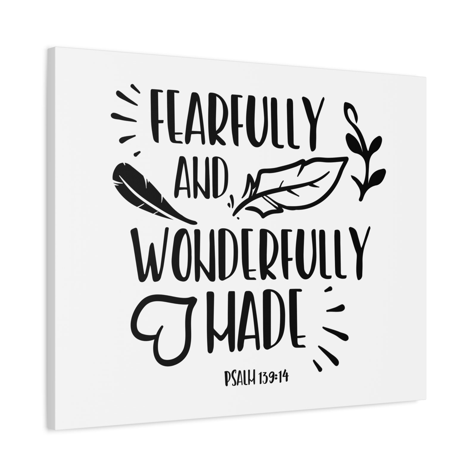Scripture Canvas Fearfully And Wonderfully Psalm 139:14 Christian Wall Art Bible Verse Print Ready to Hang-Express Your Love Gifts