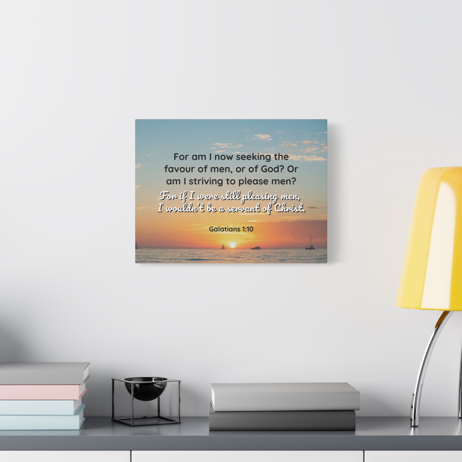 Scripture Canvas Servant Of Christ Galatians 1:10 Christian Wall Art Bible Verse Print Ready to Hang-Express Your Love Gifts