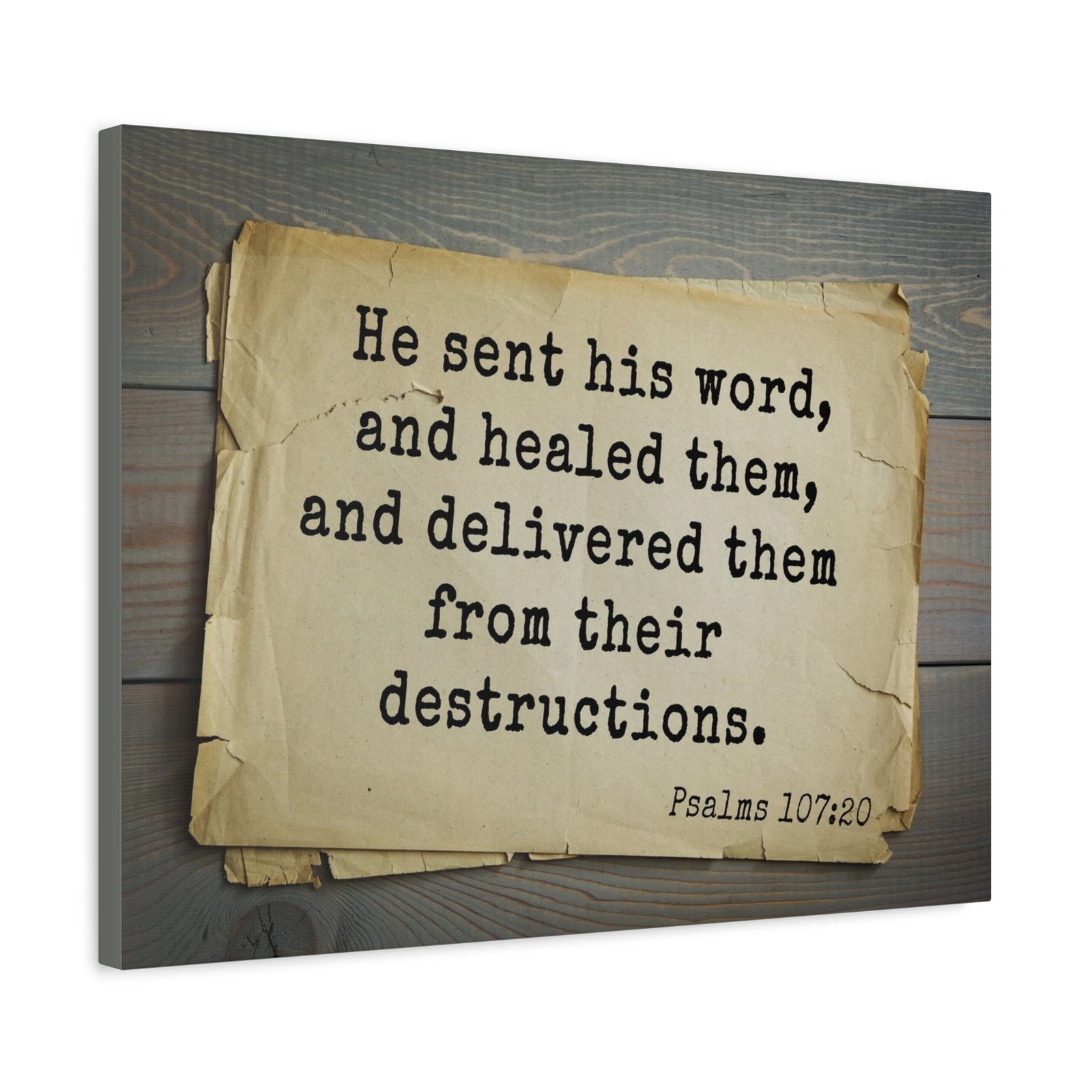 Scripture Walls He Send His Word Psalms 107:20 Bible Verse Canvas Christian Wall Art Bible Verse Print Ready To Hang-Express Your Love Gifts