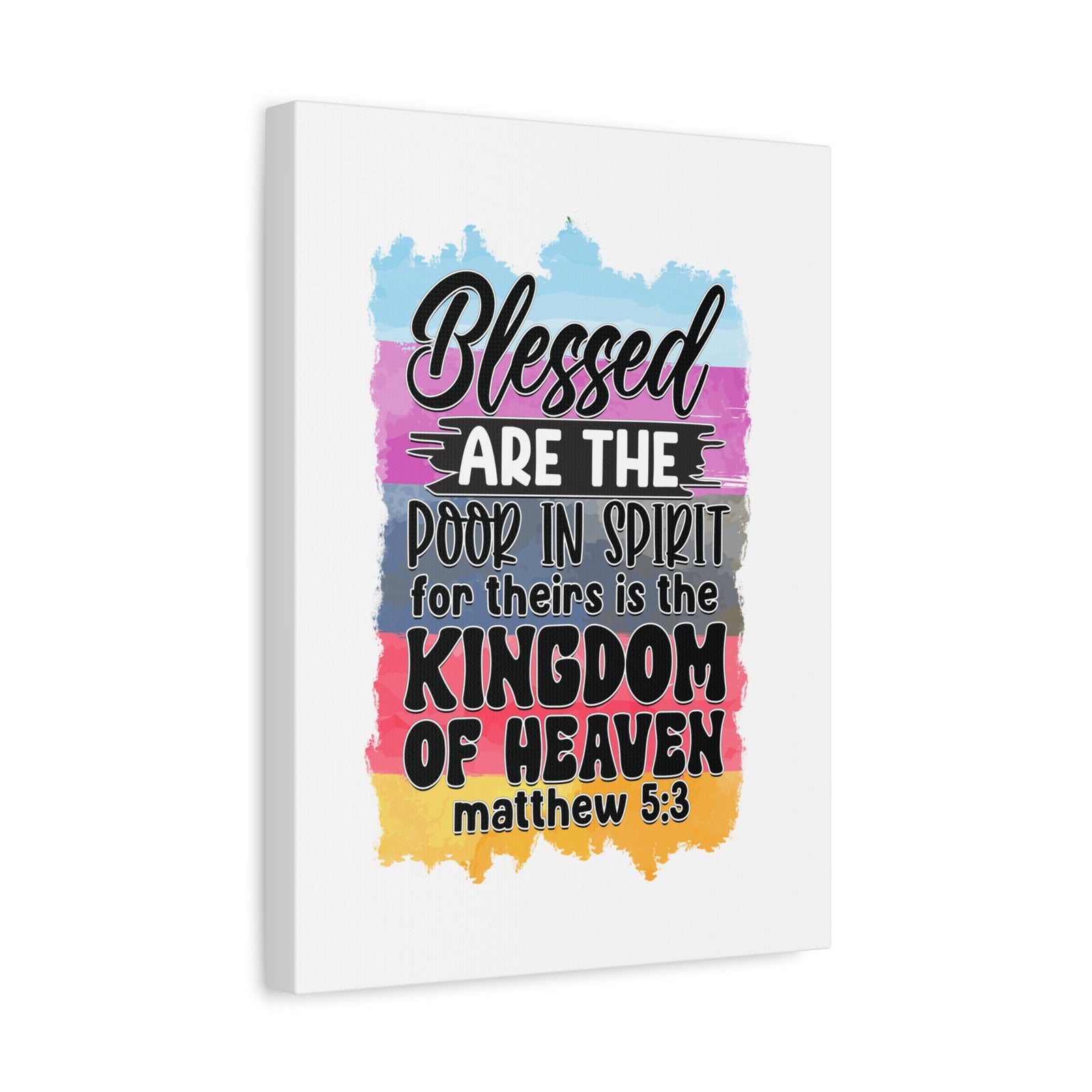 Scripture Walls Matthew 5:3 Kingdom of Heaven Colored Bible Verse Canvas Christian Wall Art Ready to Hang Unframed-Express Your Love Gifts