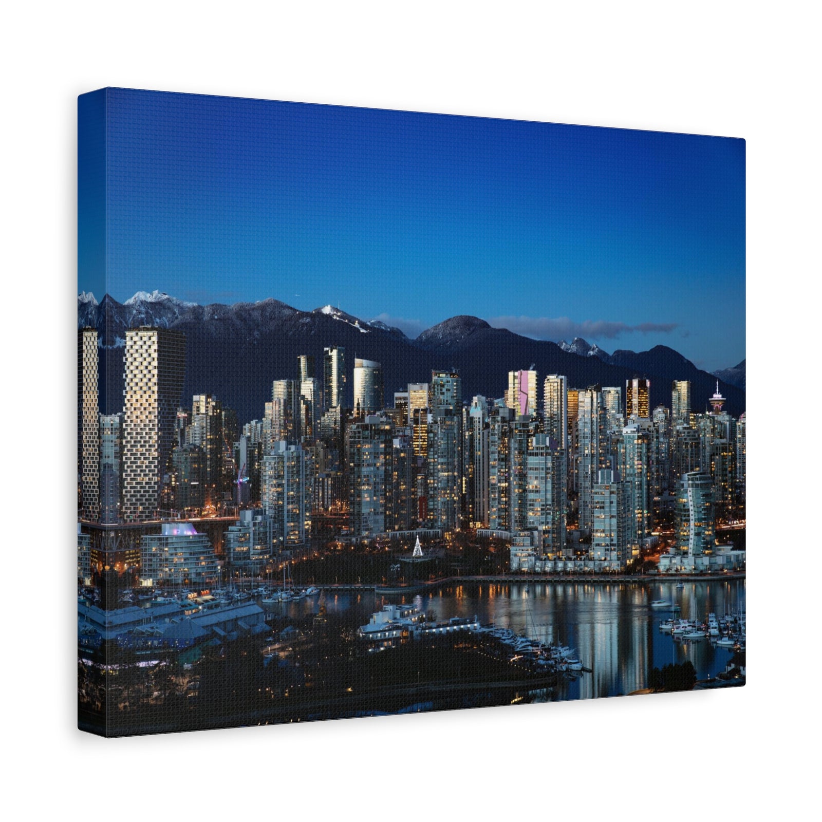 Vancouver Night Skyline Canvas Artwork High-Quality Breathtaking Stunning Cityscape for Home Decor Ready to Hang-Express Your Love Gifts