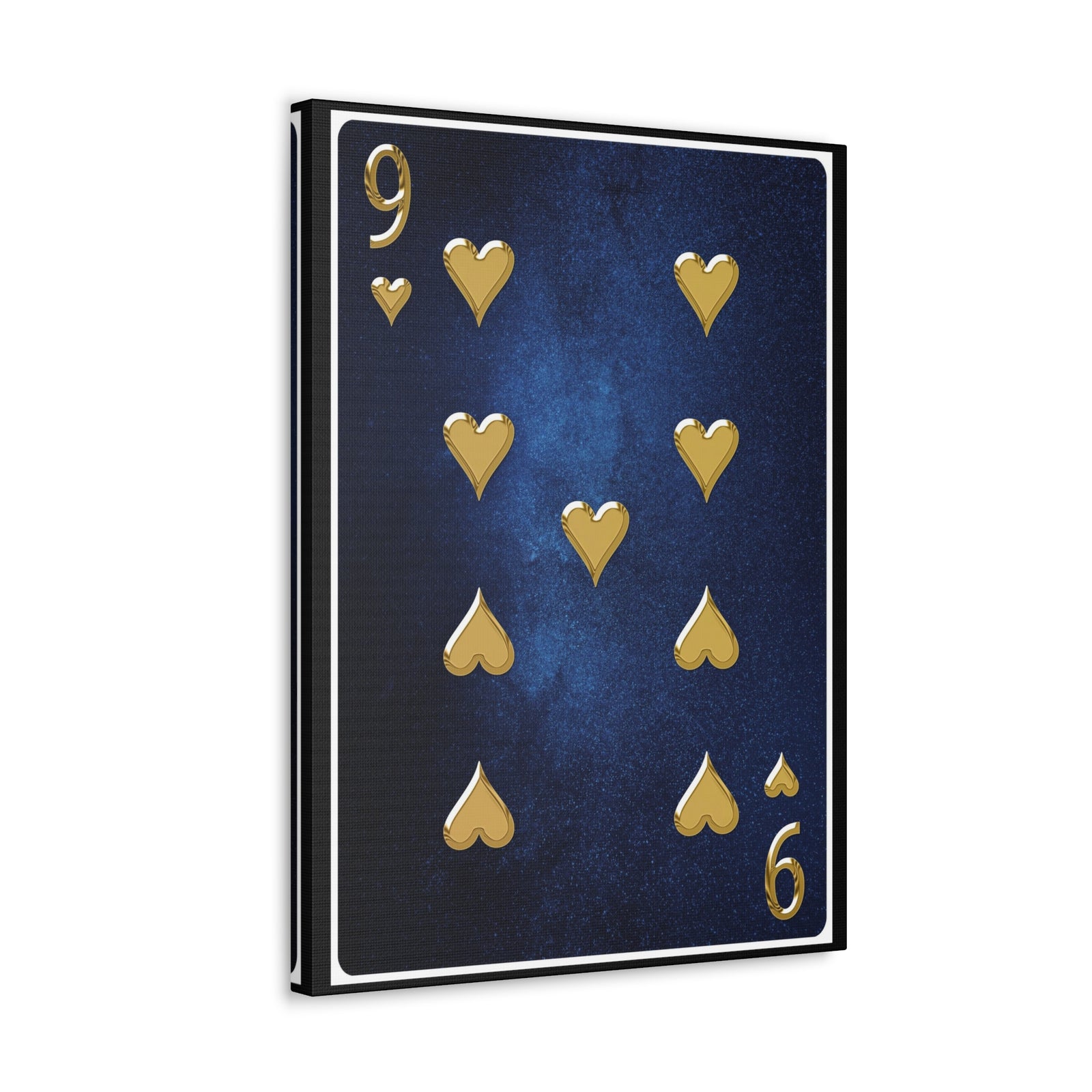 Nine Of Hearts Space Background Playing Card Canvas Wall Art for Home Decor Ready-to-Hang-Express Your Love Gifts