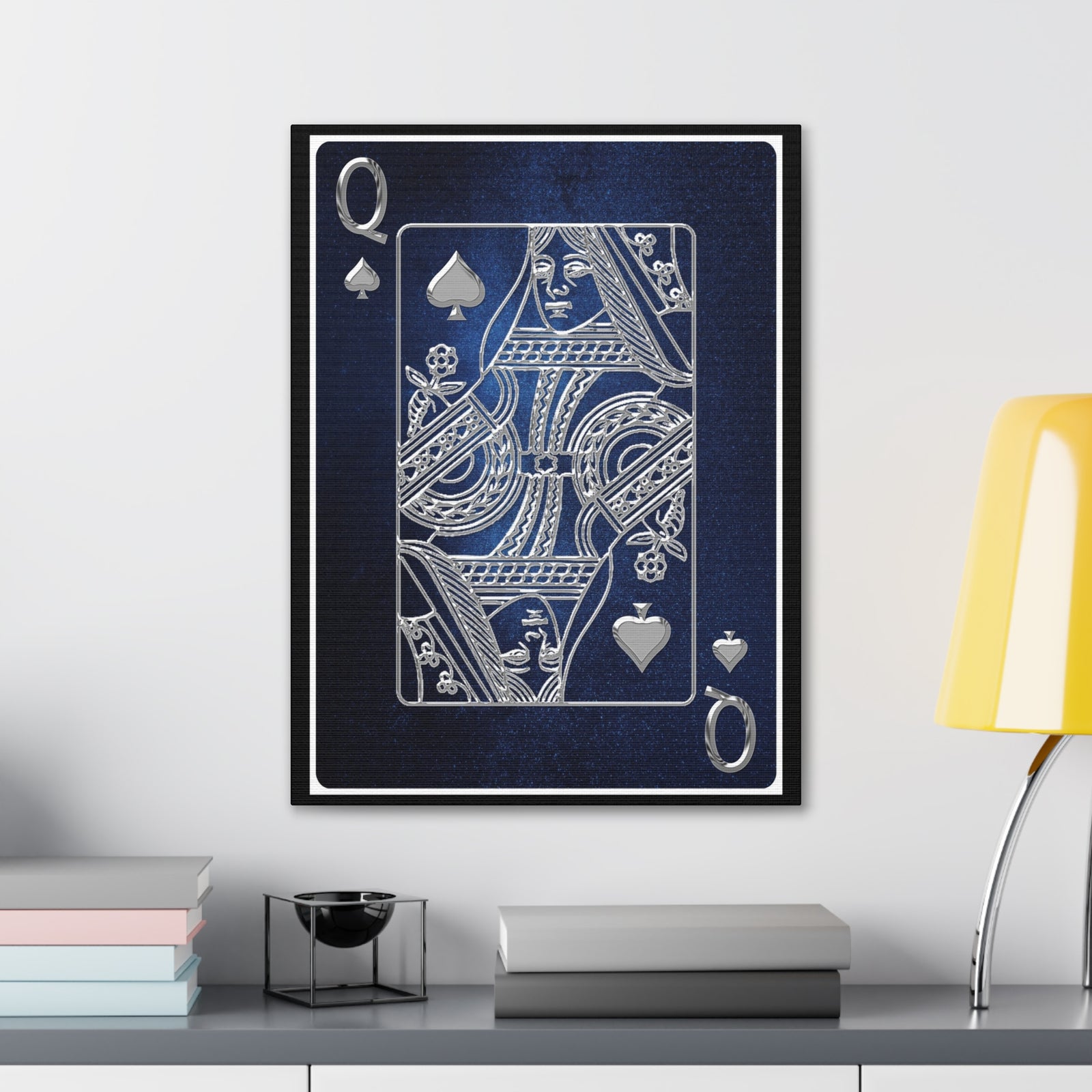 Queen Of Spades Space Background Playing Card Canvas Wall Art for Home Decor Ready-to-Hang-Express Your Love Gifts