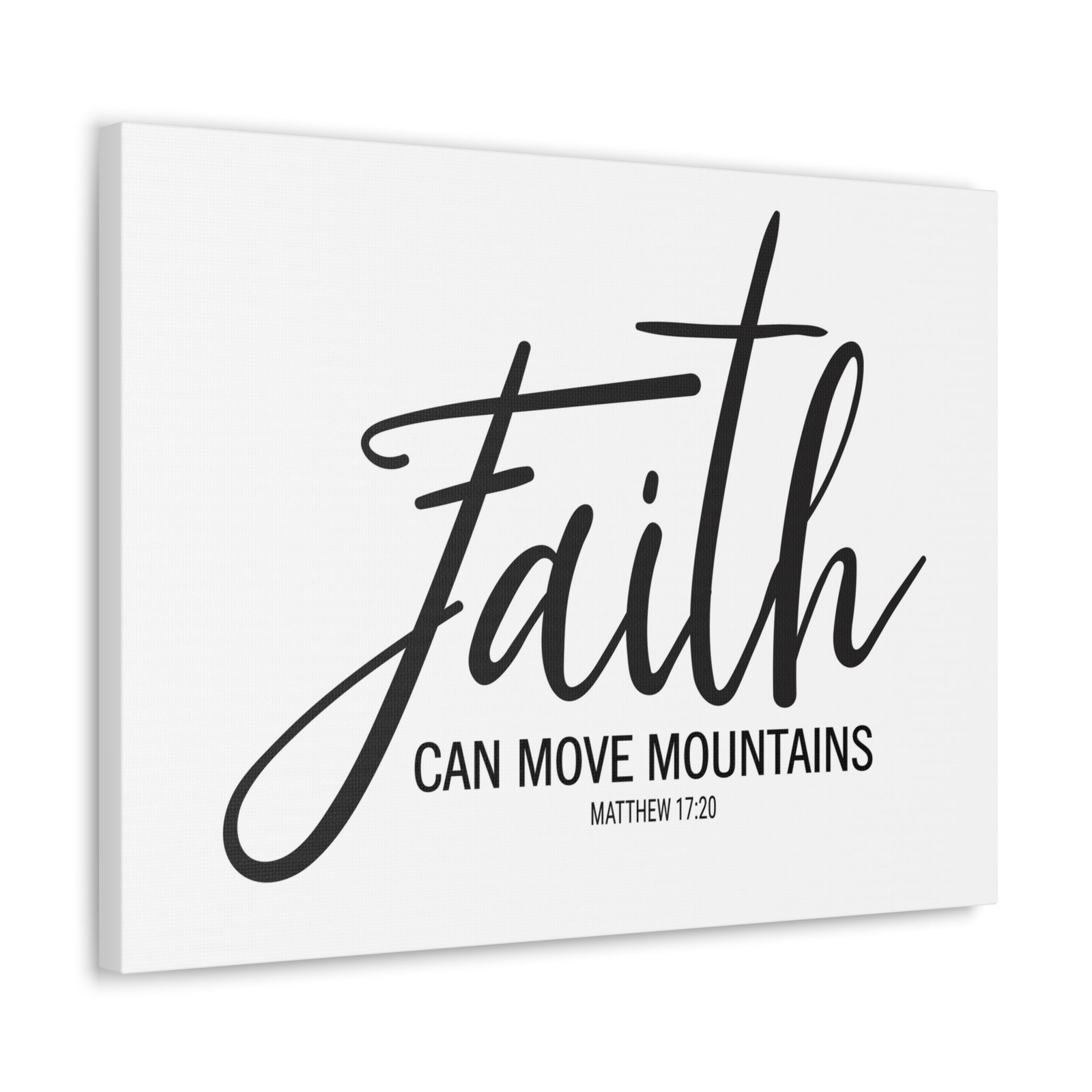 Scripture Canvas Faith Can Move Mountains Matthew 17:20 Christian Wall Art Bible Verse Print Ready To Hang-Express Your Love Gifts
