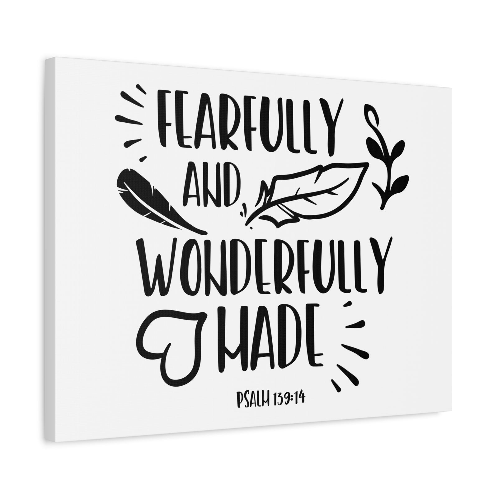 Scripture Canvas Fearfully And Wonderfully Psalm 139:14 Christian Wall Art Bible Verse Print Ready to Hang-Express Your Love Gifts