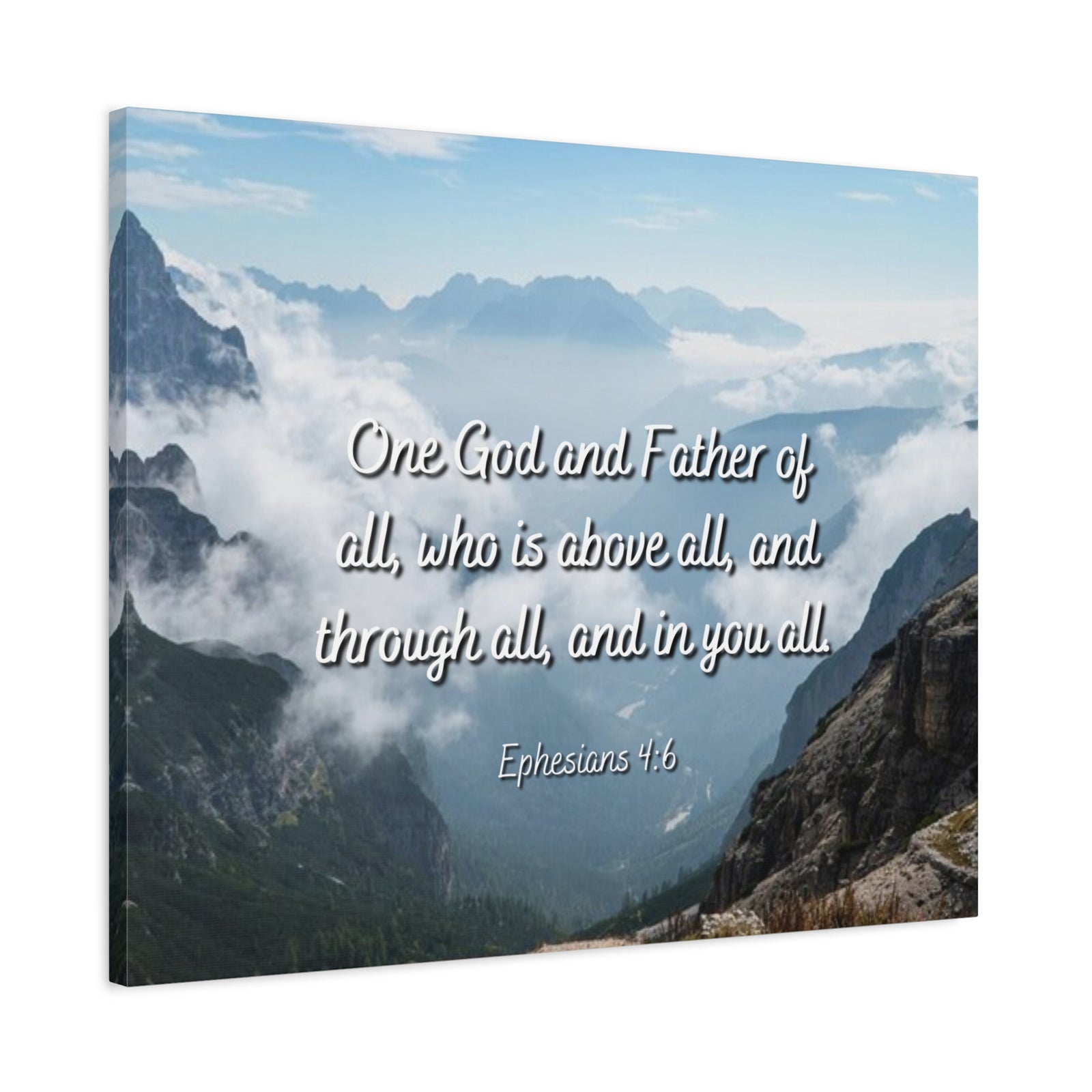 Scripture Canvas Above All Ephesians 4:6 Christian Wall Art Bible Verse Print Ready to Hang-Express Your Love Gifts