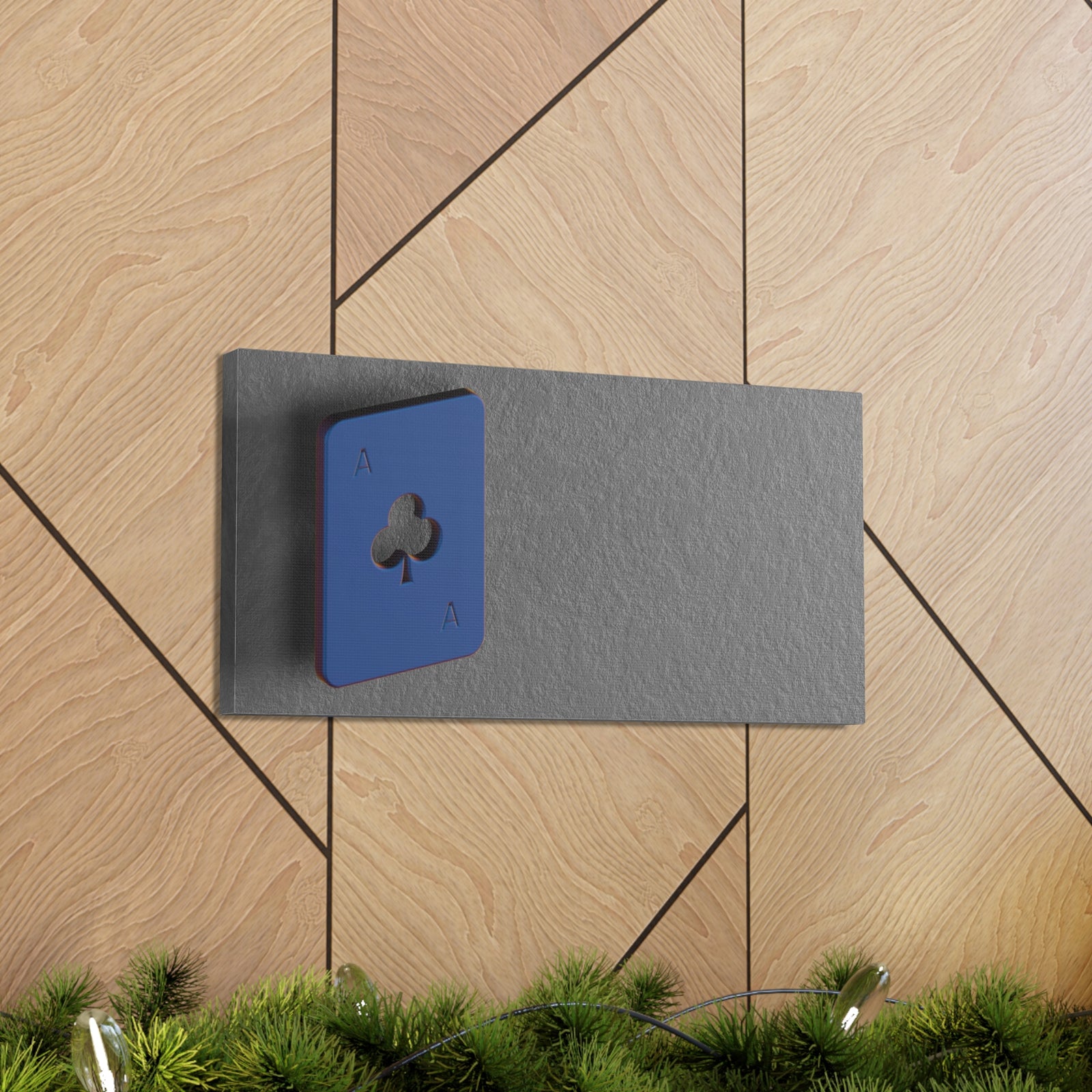 Blue Ace of Club Chip Playing Card Canvas Wall Art for Home Decor Ready-to-Hang-Express Your Love Gifts