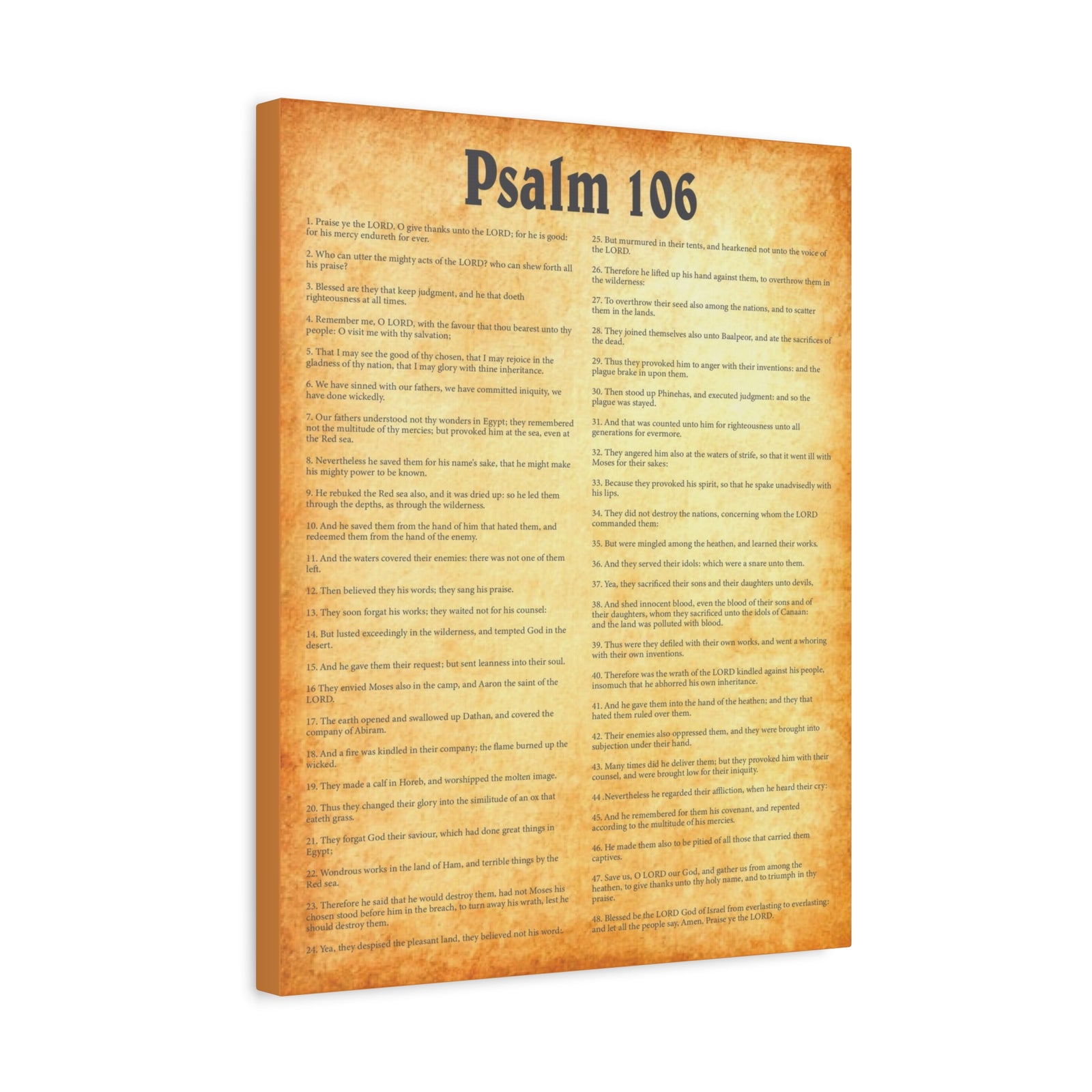Scripture Walls Psalm 106 Gold Bible Chapter Canvas Christian Wall Art Ready to Hang-Express Your Love Gifts