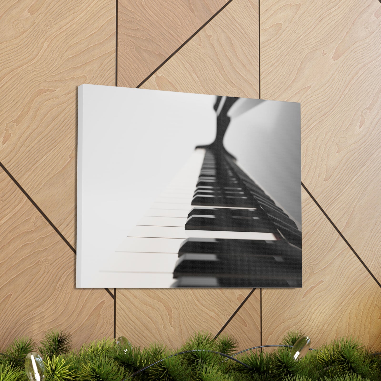 Piano Black And White Music Lover's Delight Piano Keyboard Canvas Wall Art for Home Decor Ready-to-Hang-Express Your Love Gifts