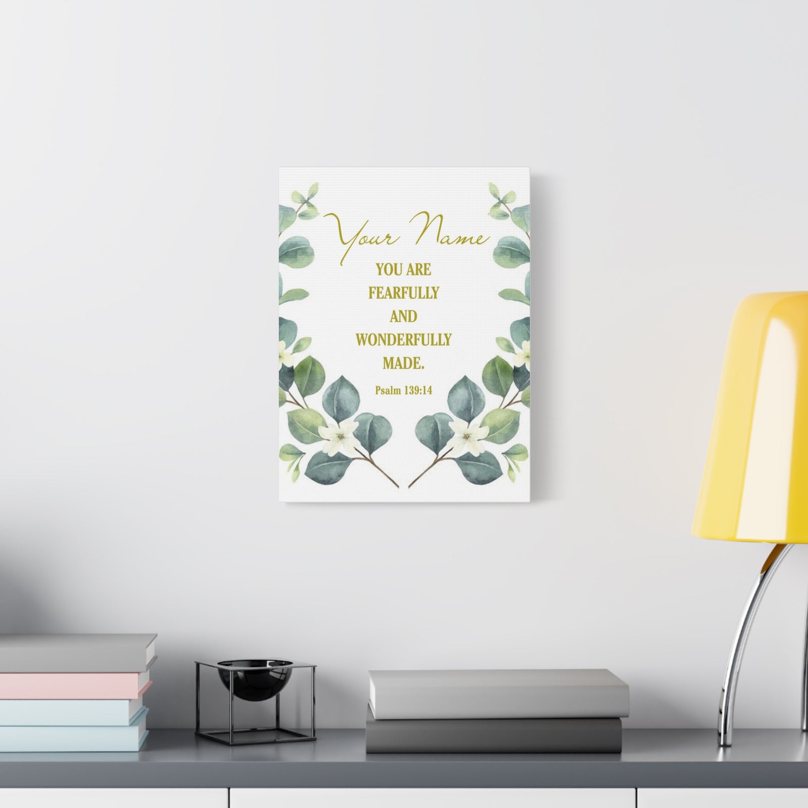 Personalized Psalm 139:14 Bible Verse Canvas Christian Wall Art Ready to Hang-Express Your Love Gifts