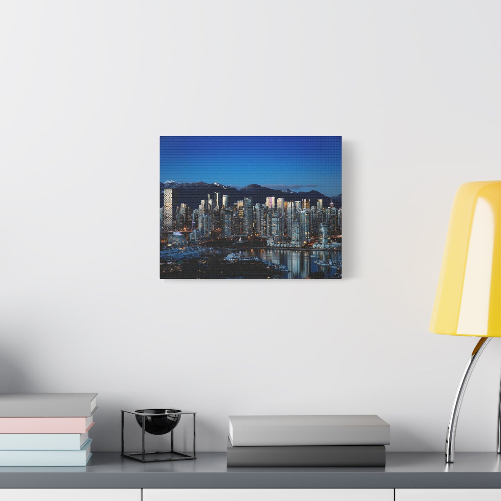 Vancouver Night Skyline Canvas Artwork High-Quality Breathtaking Stunning Cityscape for Home Decor Ready to Hang-Express Your Love Gifts