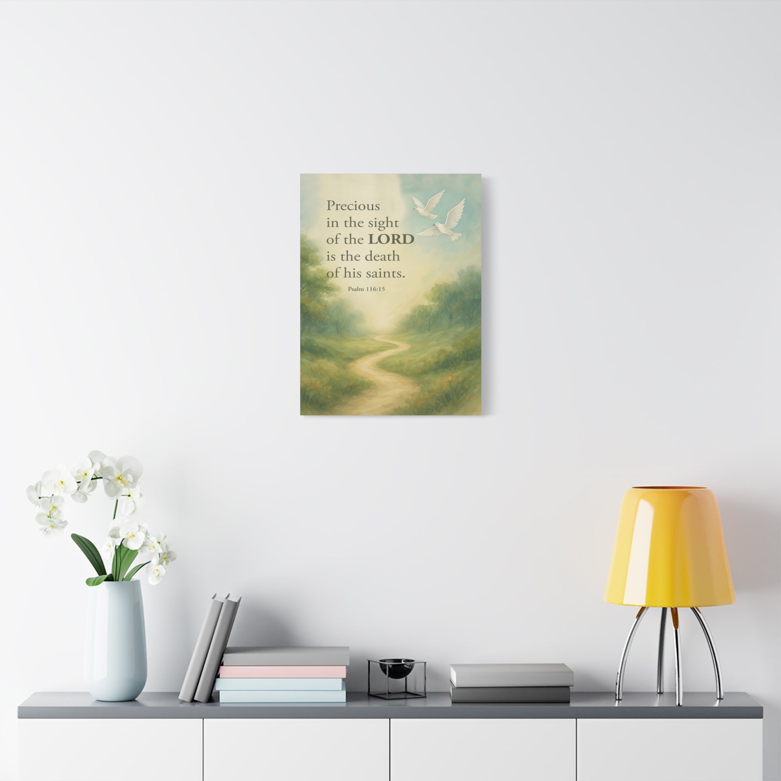 Scripture Canvas Psalm 116:15 Precious Christian Wall Art Bible Verse Print Ready to Hang-Express Your Love Gifts