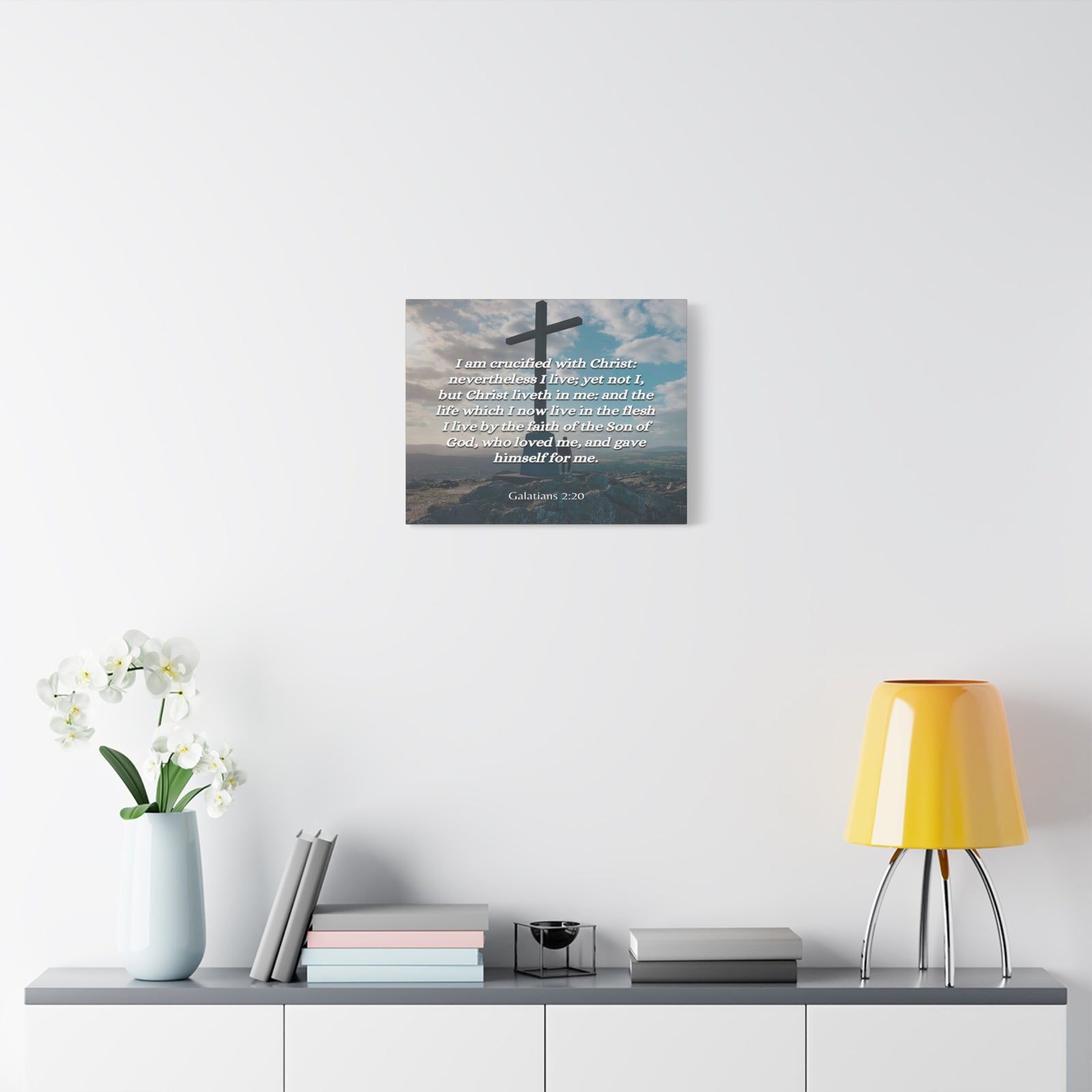 Scripture Canvas By The Faith Galatians 2:20 Christian Wall Art Bible Verse Print Ready to Hang-Express Your Love Gifts