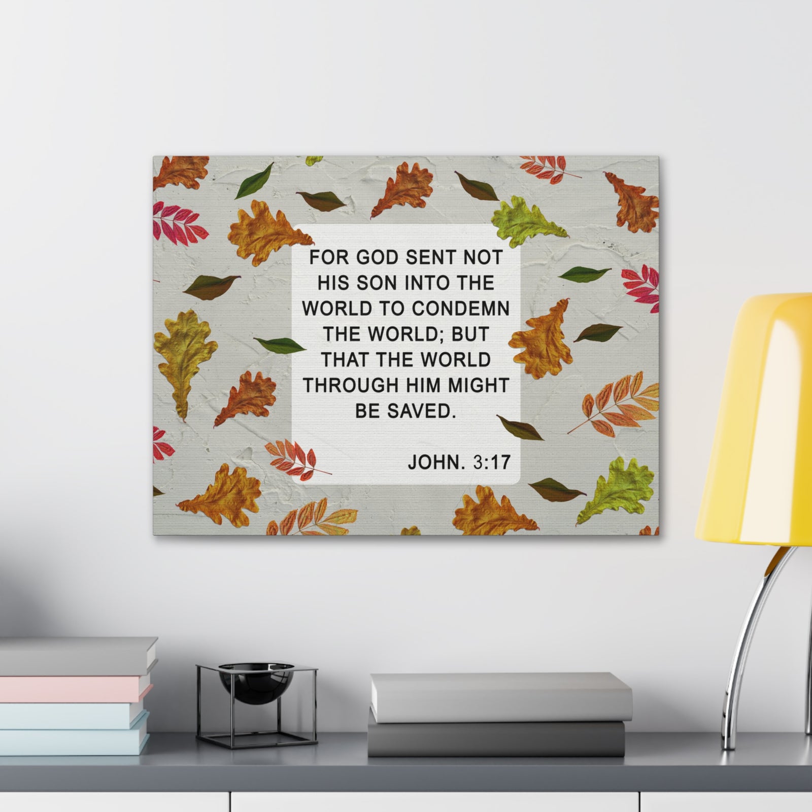 Scripture Walls God Sent John 3:17 Bible Verse Canvas Christian Wall Art Ready to Hang-Express Your Love Gifts