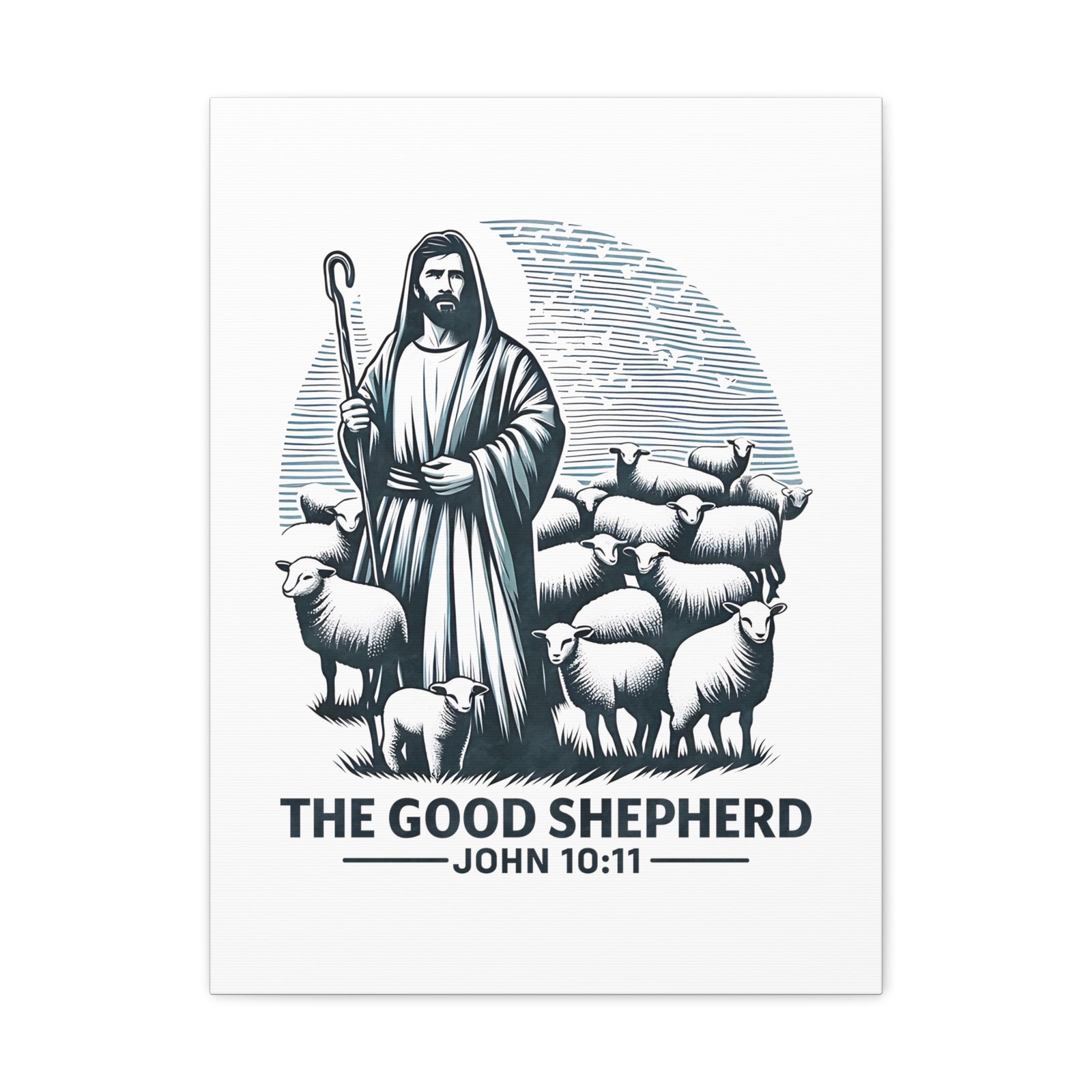Scripture Walls John 10:11 The Good Shepherd Bible Verse Canvas Christian Wall Art Ready to Hang Unframed-Express Your Love Gifts