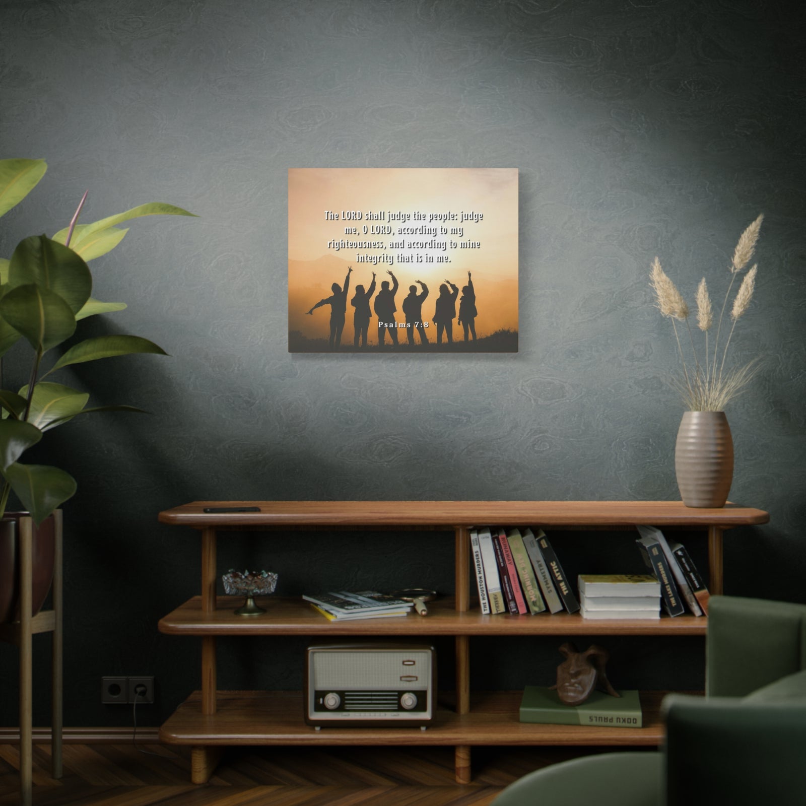 Scripture Canvas Judge The People Psalms 7:8 Christian Wall Art Bible Verse Print Ready to Hang-Express Your Love Gifts