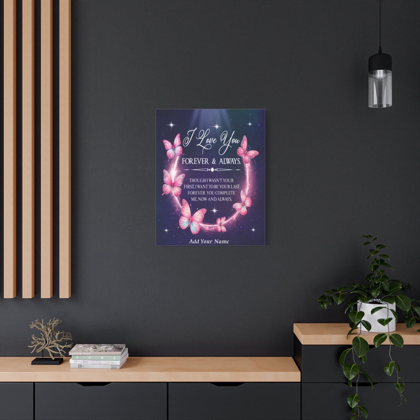 Personalized To My Wife Forever & Always Butterfly Canvas Wall Art – Romantic Gift for Eternal Love-Express Your Love Gifts