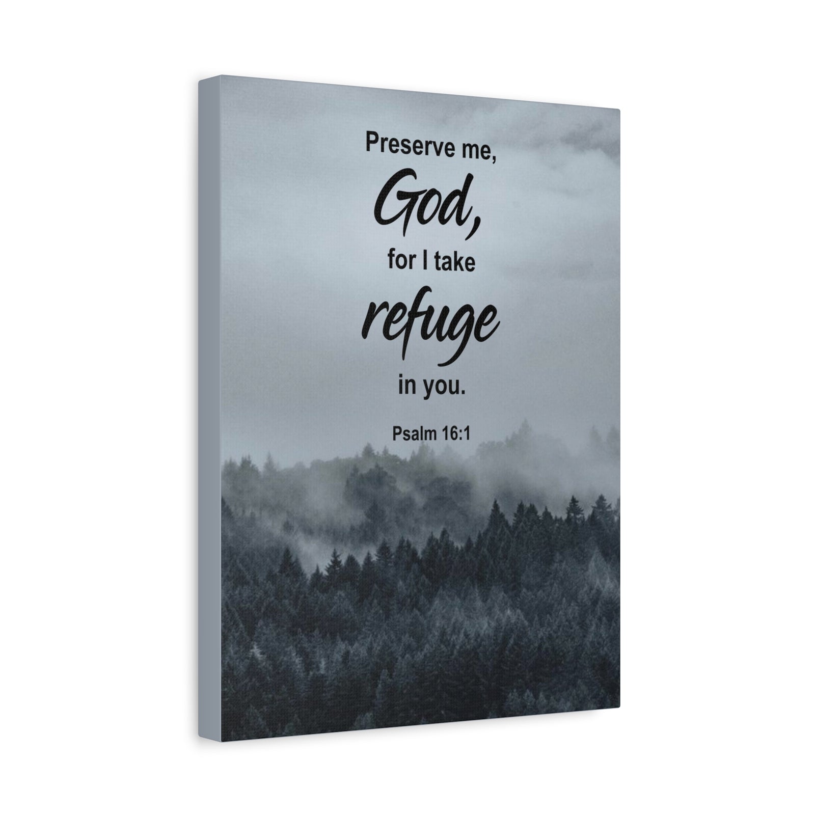 Scripture Canvas Preserve Me God Psalm 16:1 Christian Wall Art Bible Verse Print Ready to Hang-Express Your Love Gifts