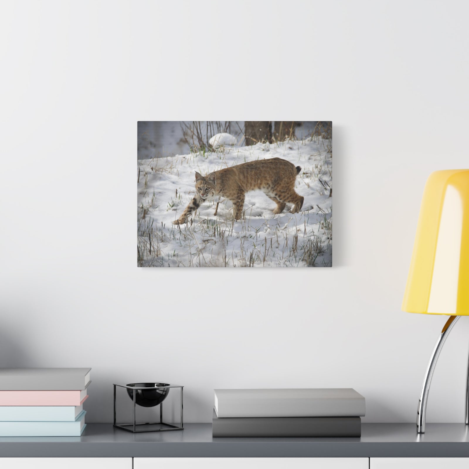 Majestic Bob-Cat Art Majestic Bob-Cat Print Animal Wall Art Wildlife Canvas Prints Wall Art Ready to Hang-Express Your Love Gifts