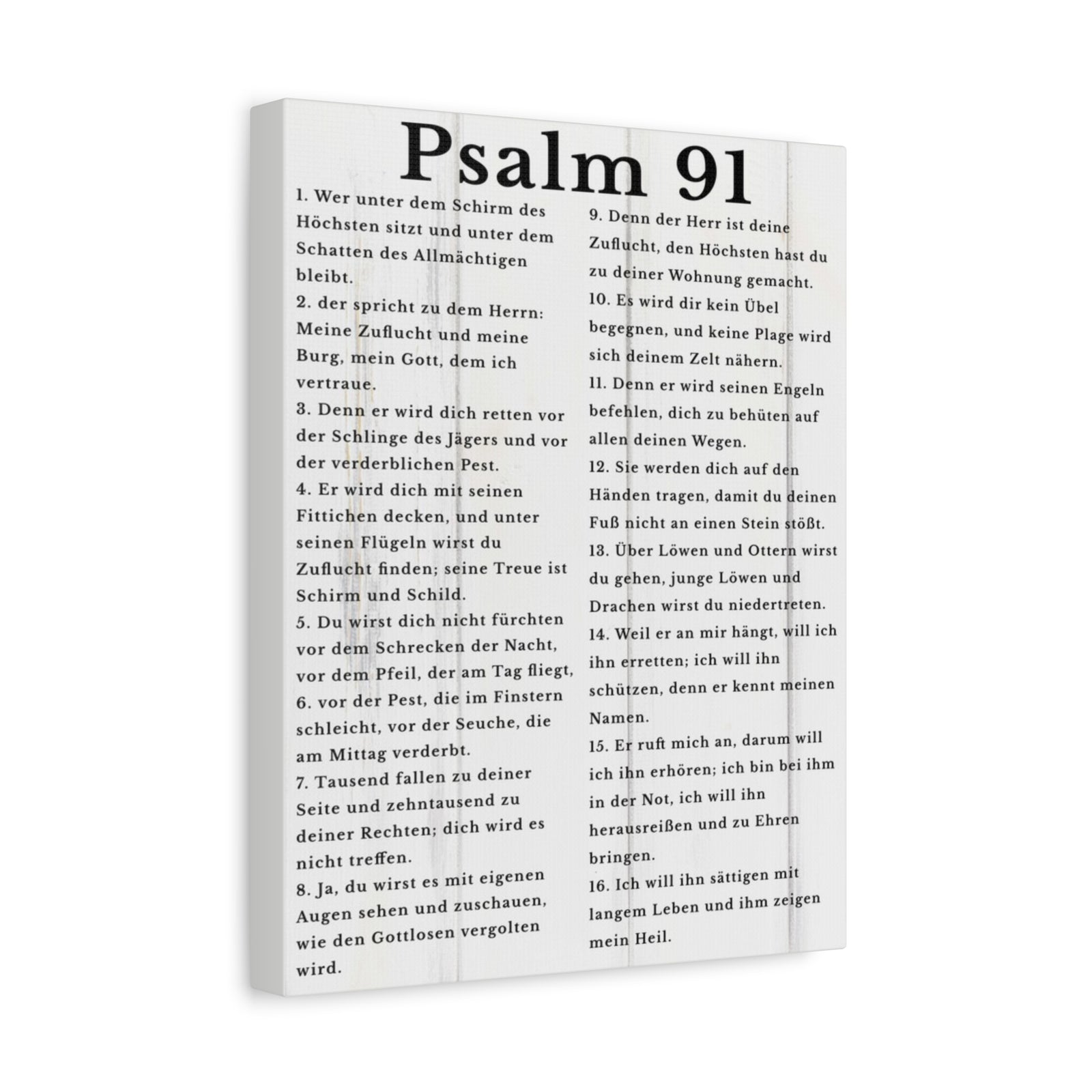 Scripture Walls Psalm 91 German White Bible Verse Canvas Christian Wall Art Ready to Hang Unframed-Express Your Love Gifts