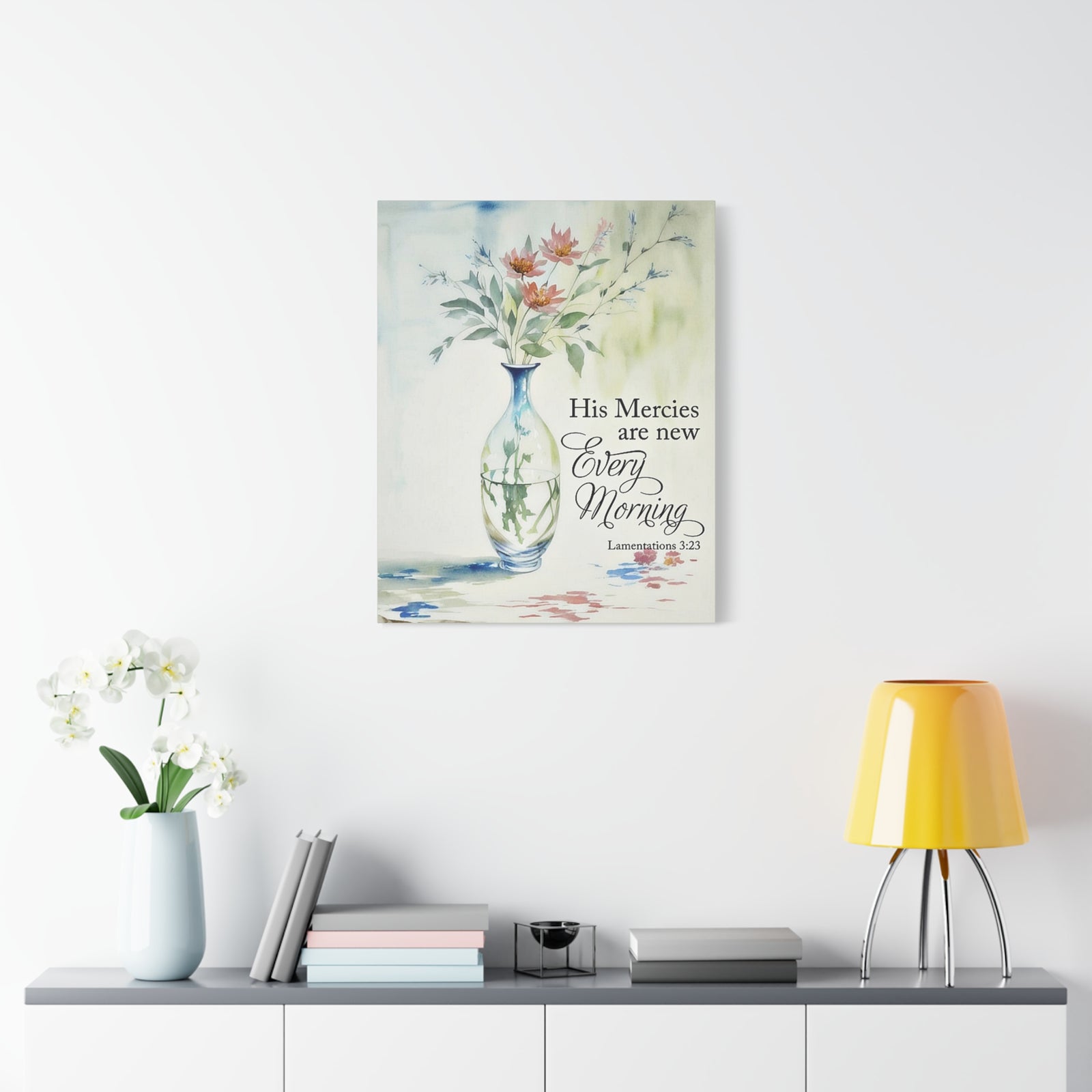 Scripture Walls Lamentations 3:23 Every Morning Bible Verse Canvas Christian Wall Art Ready to Hang Unframed-Express Your Love Gifts