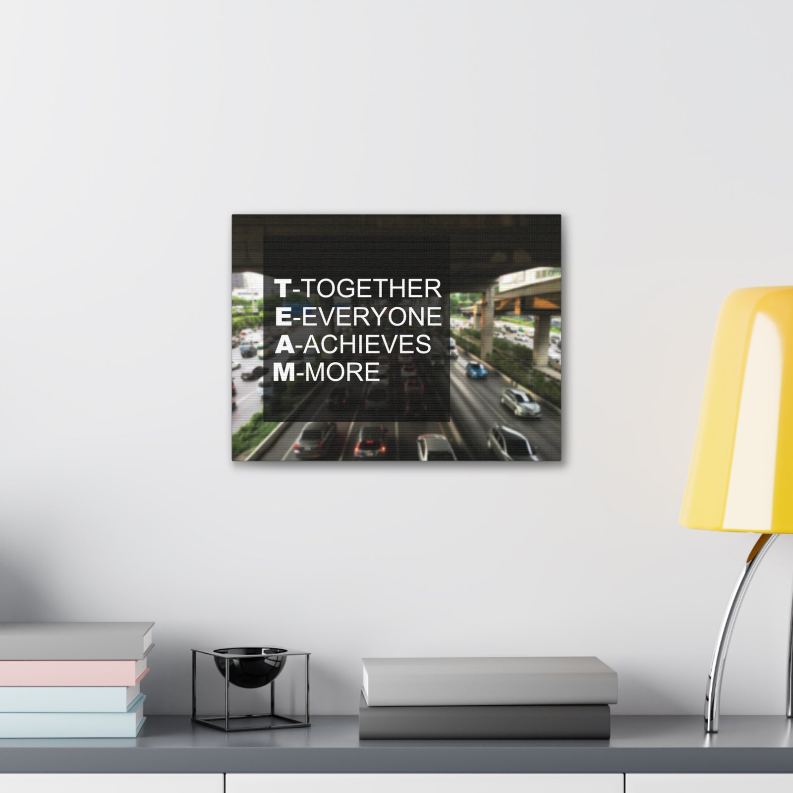 Inspirational Quote Canvas Together Everyone Achieves More Wall Art Motivational Motto Inspiring Prints Artwork Decor Ready to Hang-Express Your Love Gifts