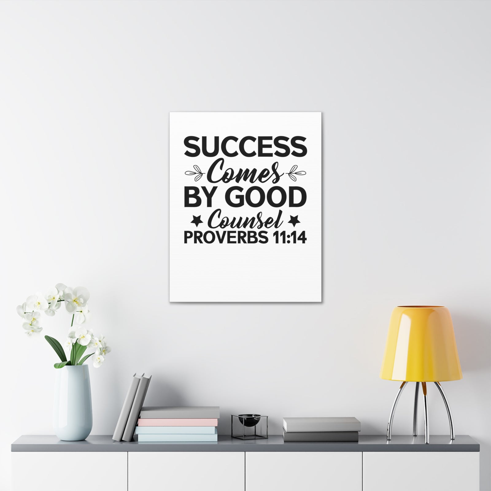 Scripture Walls Proverbs 11:14 Success Comes by Good Counsel Bible Verse Canvas Christian Wall Art Ready to Hang Unframed-Express Your Love Gifts