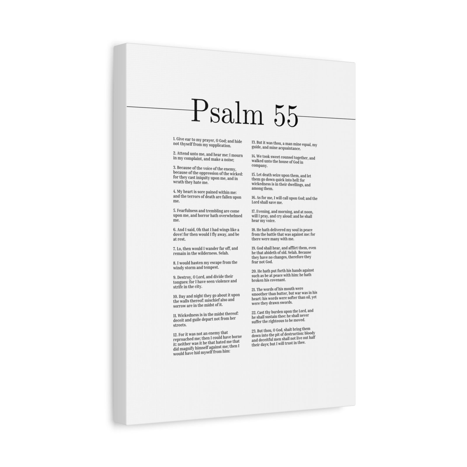 Scripture Canvas The Lord Shall Save Me Psalm 55 Christian Wall Art Bible Verse Print Ready to Hang-Express Your Love Gifts