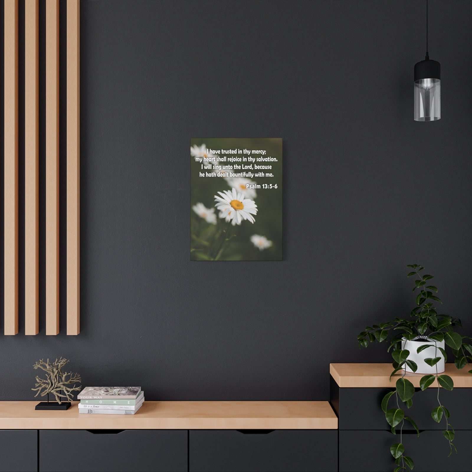 Scripture Canvas Rejoice in Thy Salvation Psalm 13:5-6 Christian Wall Art Bible Verse Print Ready to Hang-Express Your Love Gifts
