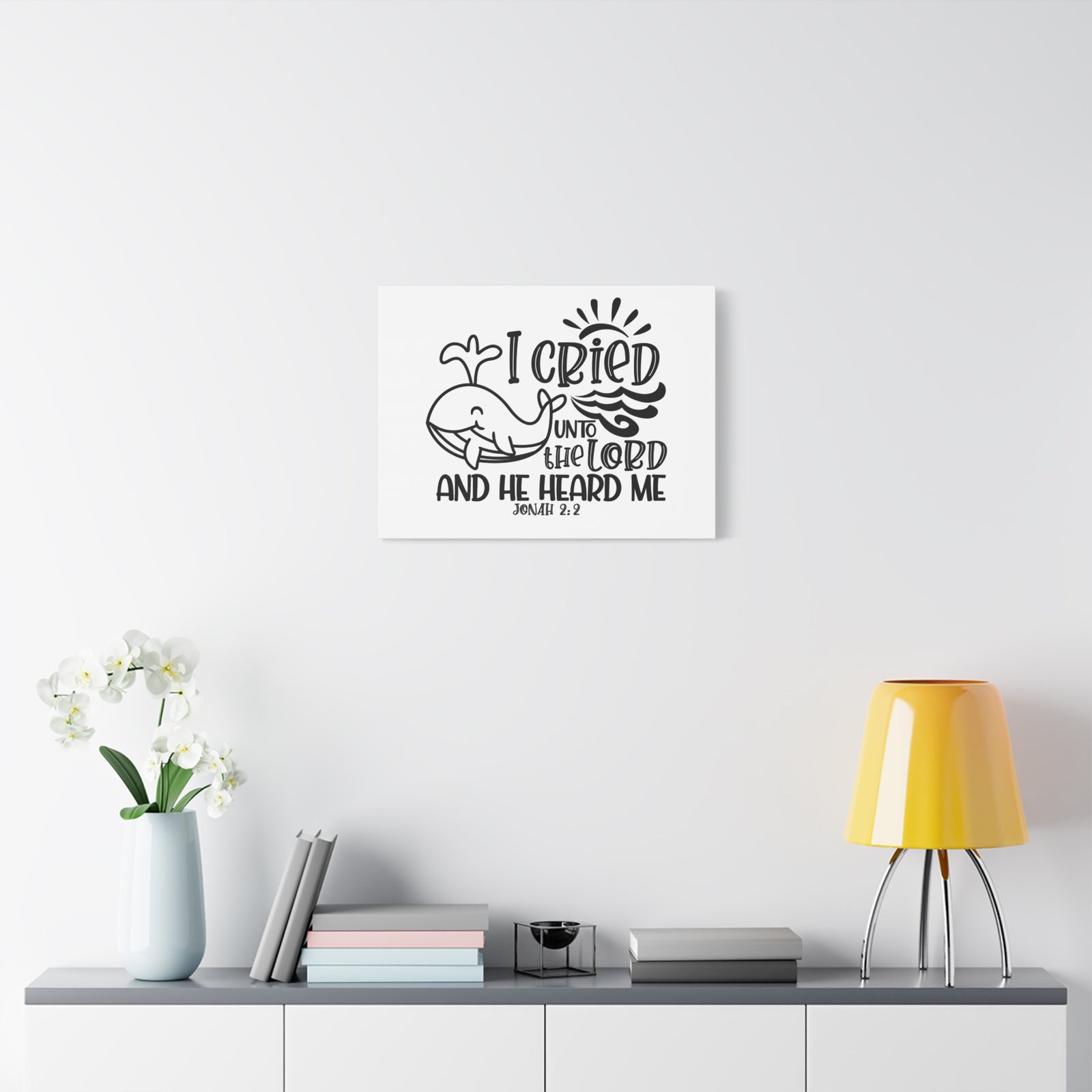 Scripture Walls Jonah 2:2 I Cried Unto the Lord Bible Verse Canvas Christian Wall Art Ready to Hang Unframed-Express Your Love Gifts