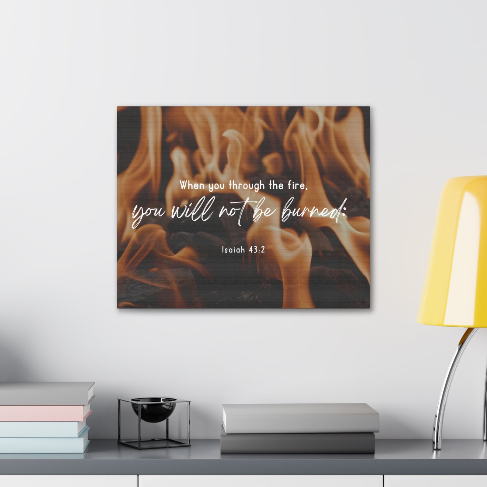 10 Scripture Walls Not Be Burned Isaiah 43:2 Bible Verse Canvas Christian Wall Art Ready to Hang-Express Your Love Gifts
