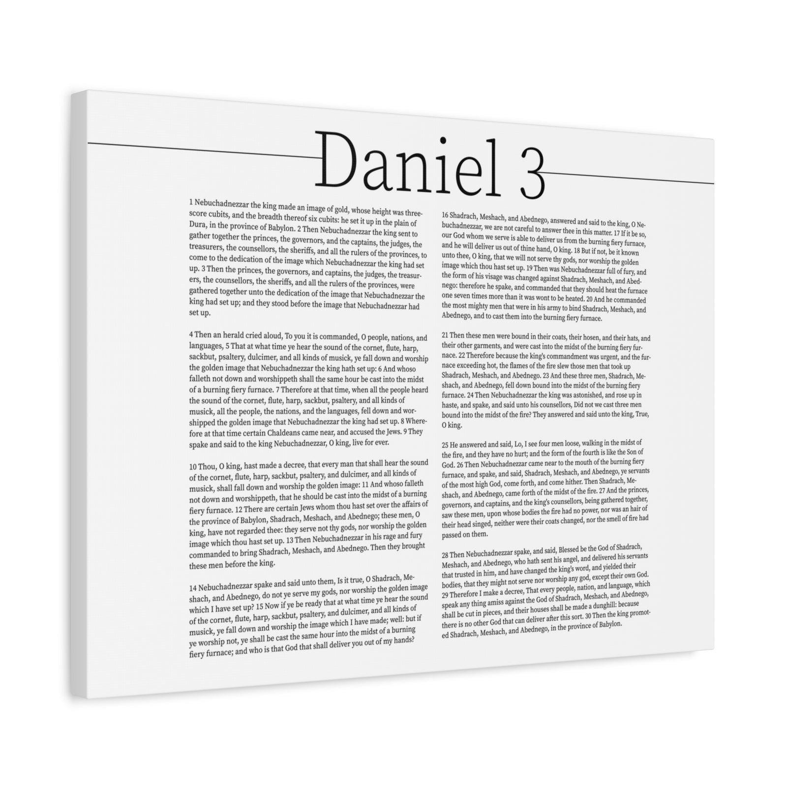Scripture Canvas Shadrach, Meshach and Abednego Daniel 3 Christian Wall Art Bible Verse Print Ready to Hang-Express Your Love Gifts