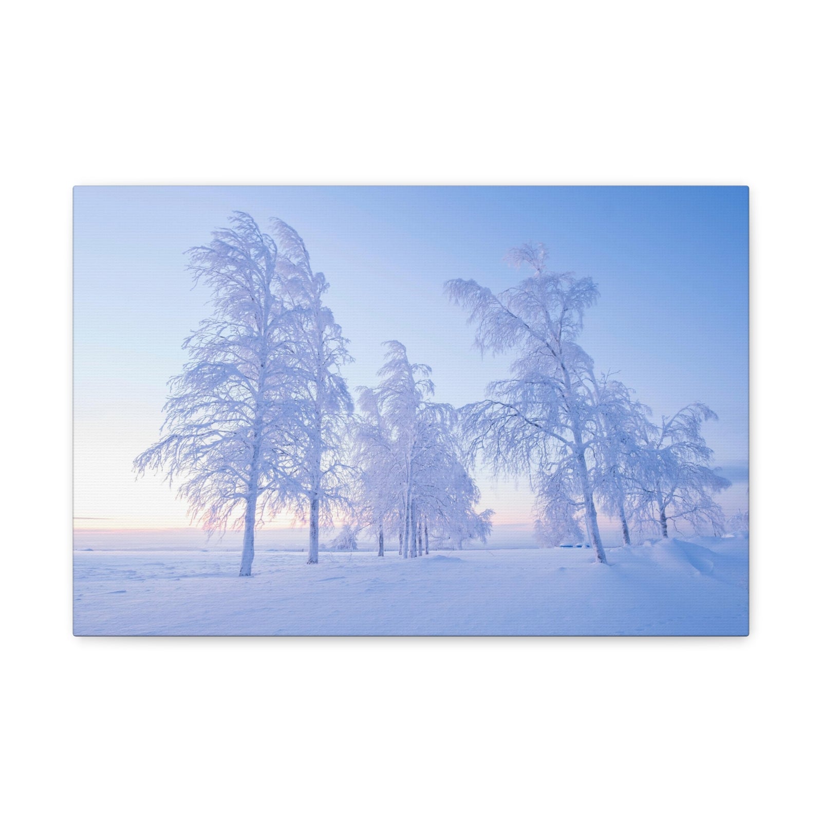 Frosty Trees At Dawn Beautiful Winter Canvas Wall Art for Home Decor Ready-to-Hang-Express Your Love Gifts