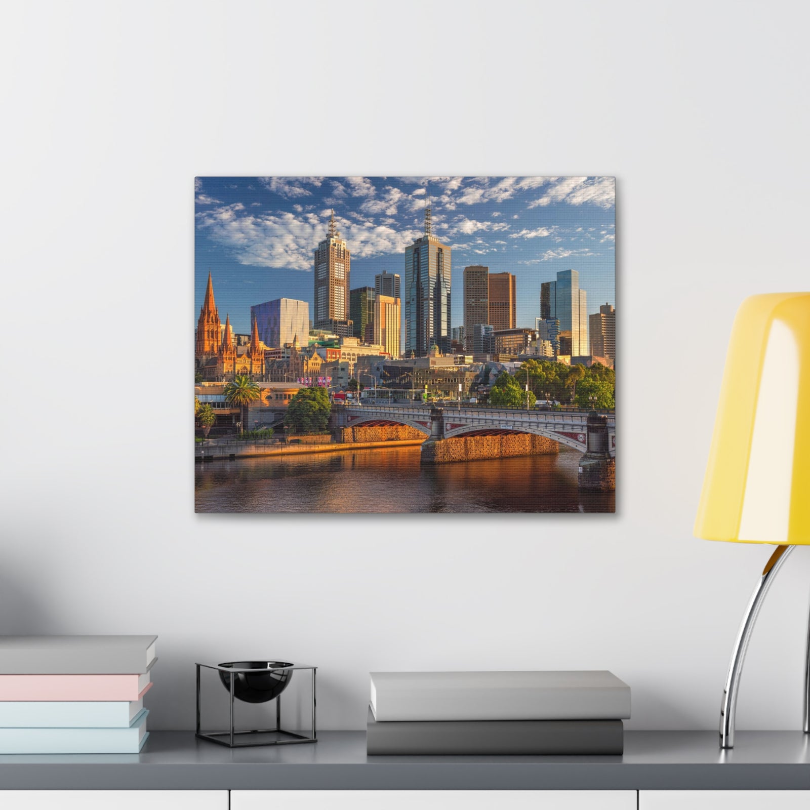 Melbourne Daytime Skyline Canvas Artwork High-Quality Breathtaking Stunning Cityscape for Home Decor Ready to Hang-Express Your Love Gifts