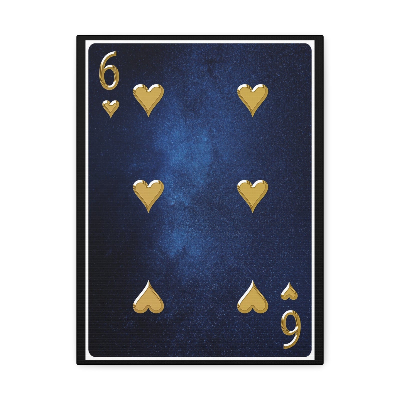 Six Of Hearts Space Background Playing Card Canvas Wall Art for Home Decor Ready-to-Hang-Express Your Love Gifts