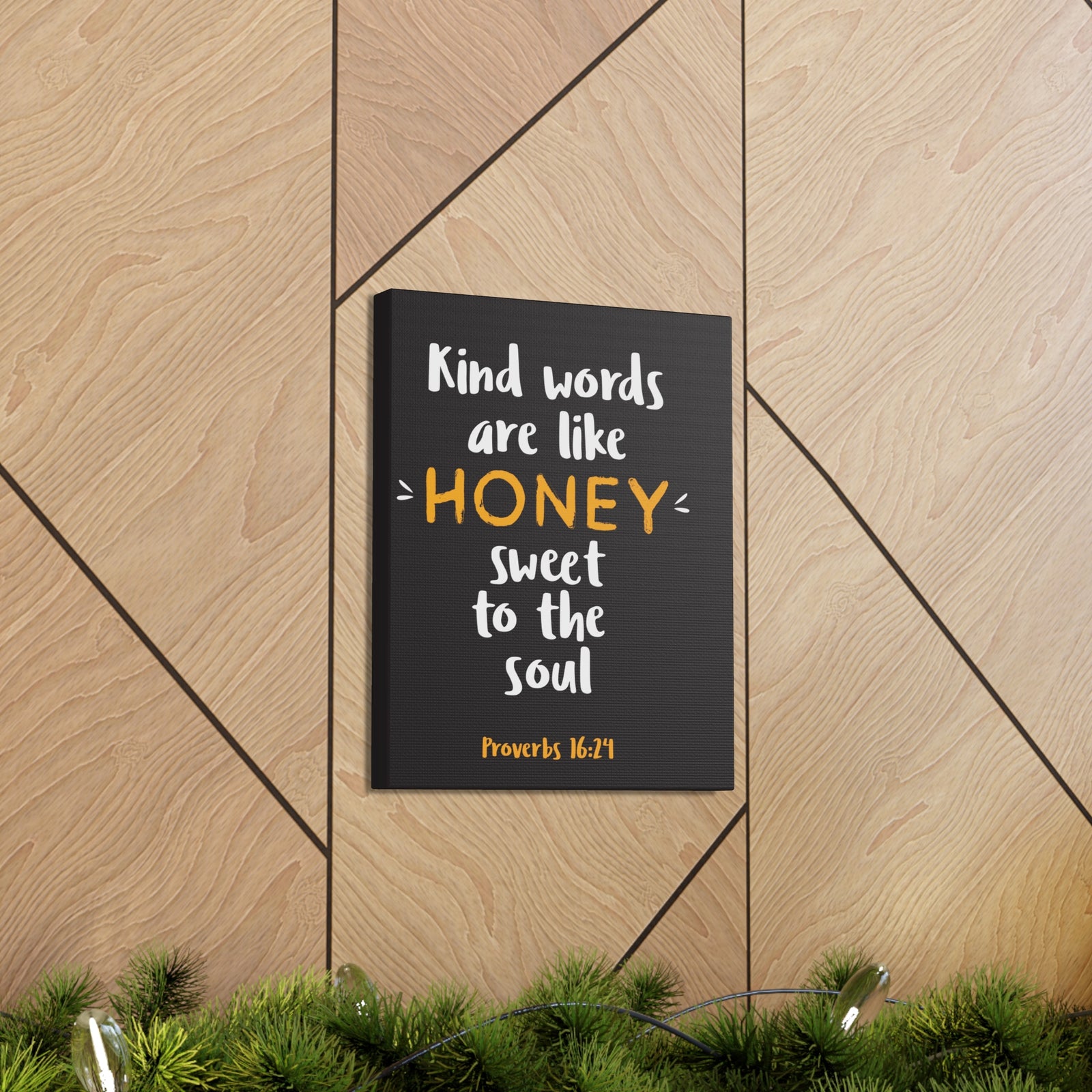 Scripture Walls Kind Words Are Like Honey Proverbs 16:24 Bible Verse Canvas Christian Wall Art Ready To Hang-Express Your Love Gifts