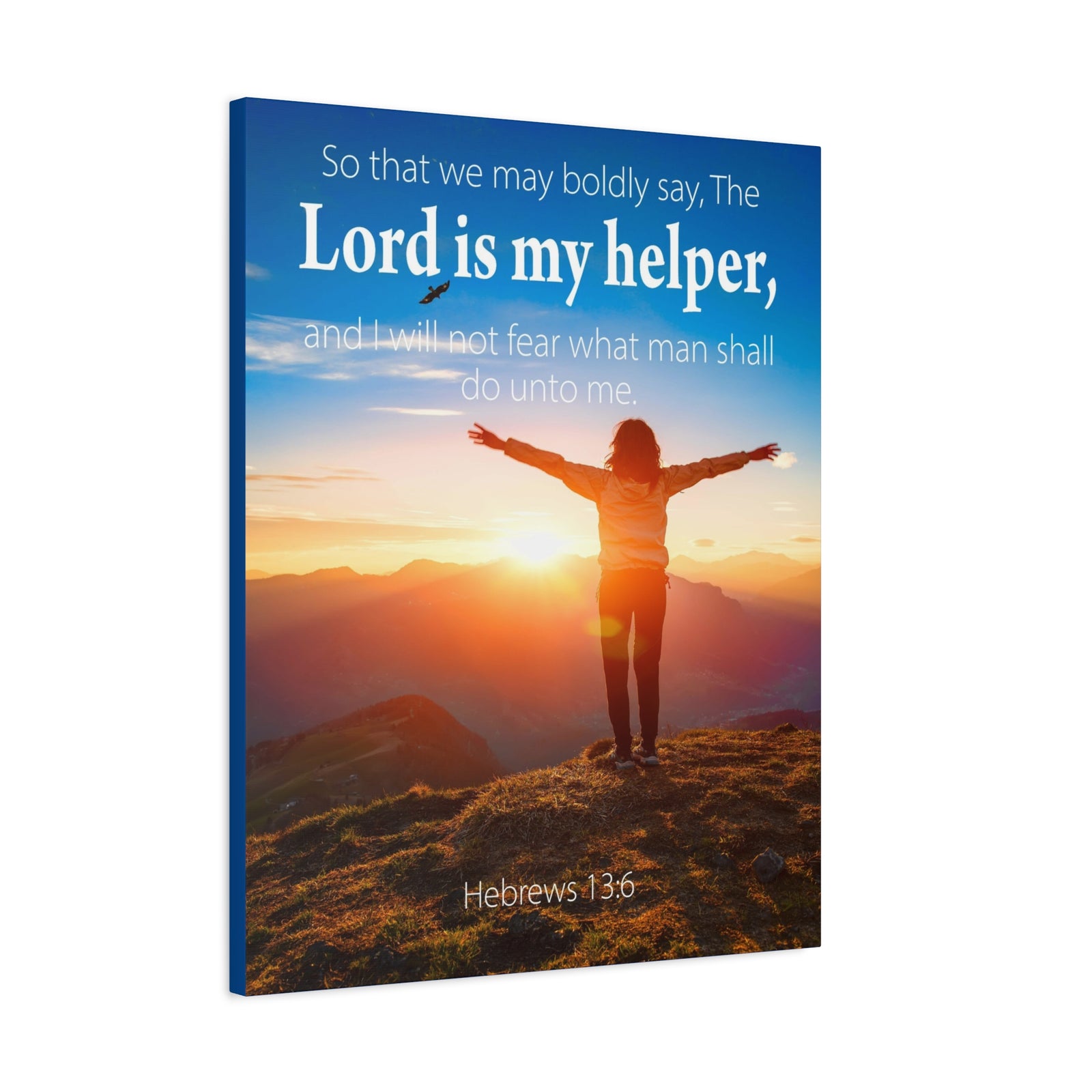 Scripture Walls Lord is My Helper Hebrews 13:6 Bible Verse Canvas Christian Wall Art Ready to Hang Unframed-Express Your Love Gifts