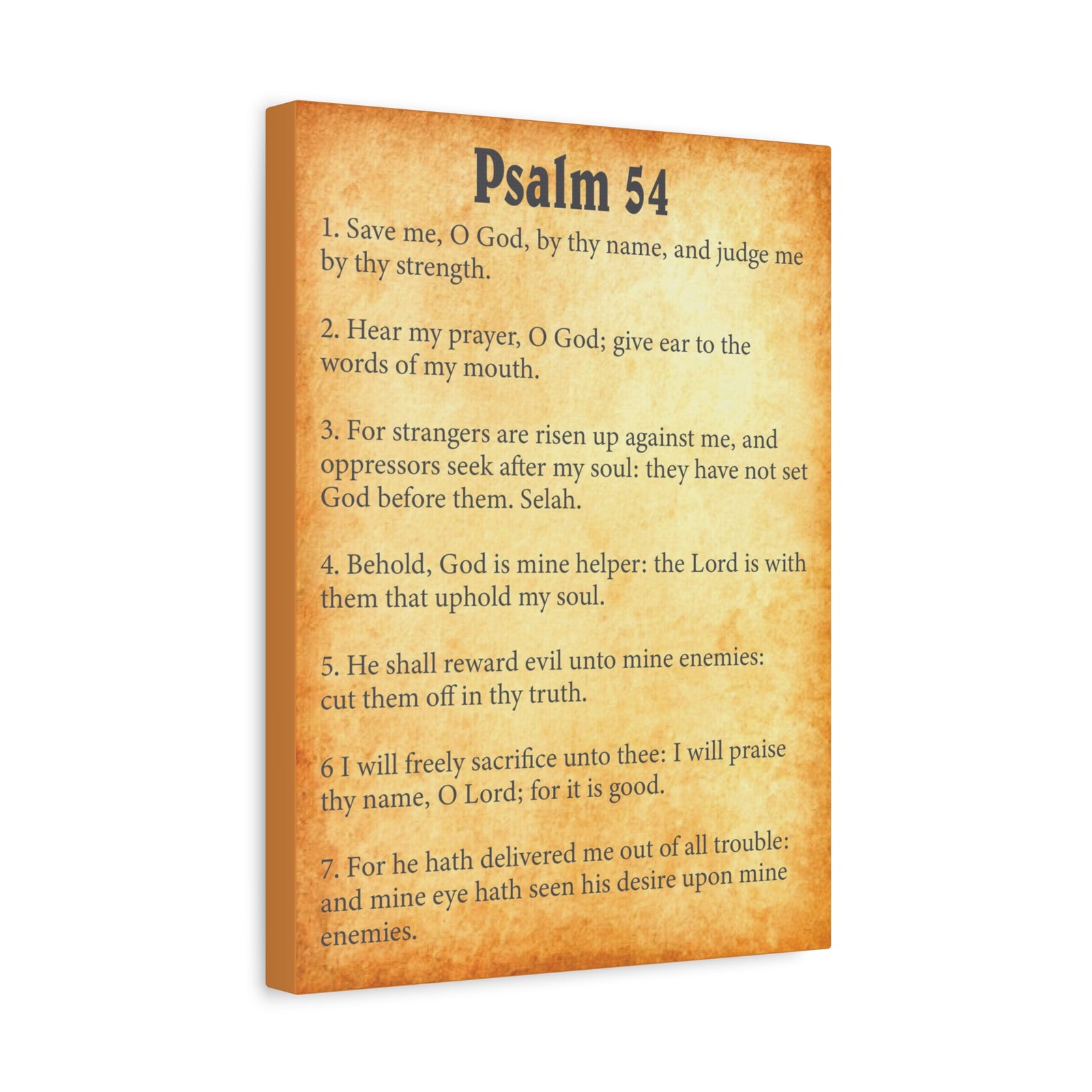 Scripture Walls Psalm 54 Gold Bible Chapter Canvas Christian Wall Art Ready to Hang-Express Your Love Gifts