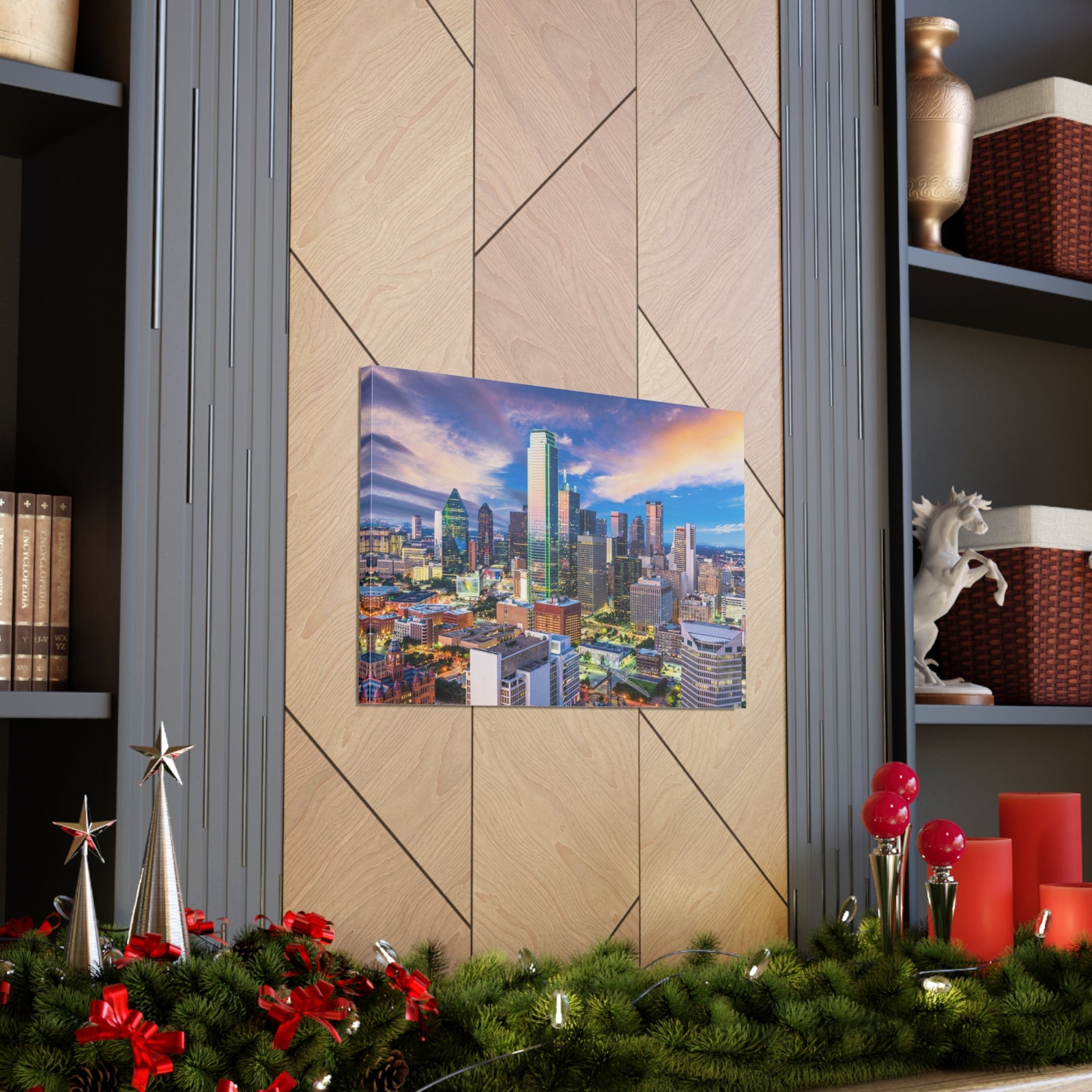 Dallas Daytime Skyline Canvas Artwork High-Quality Breathtaking Stunning Cityscape for Home Decor Ready to Hang-Express Your Love Gifts