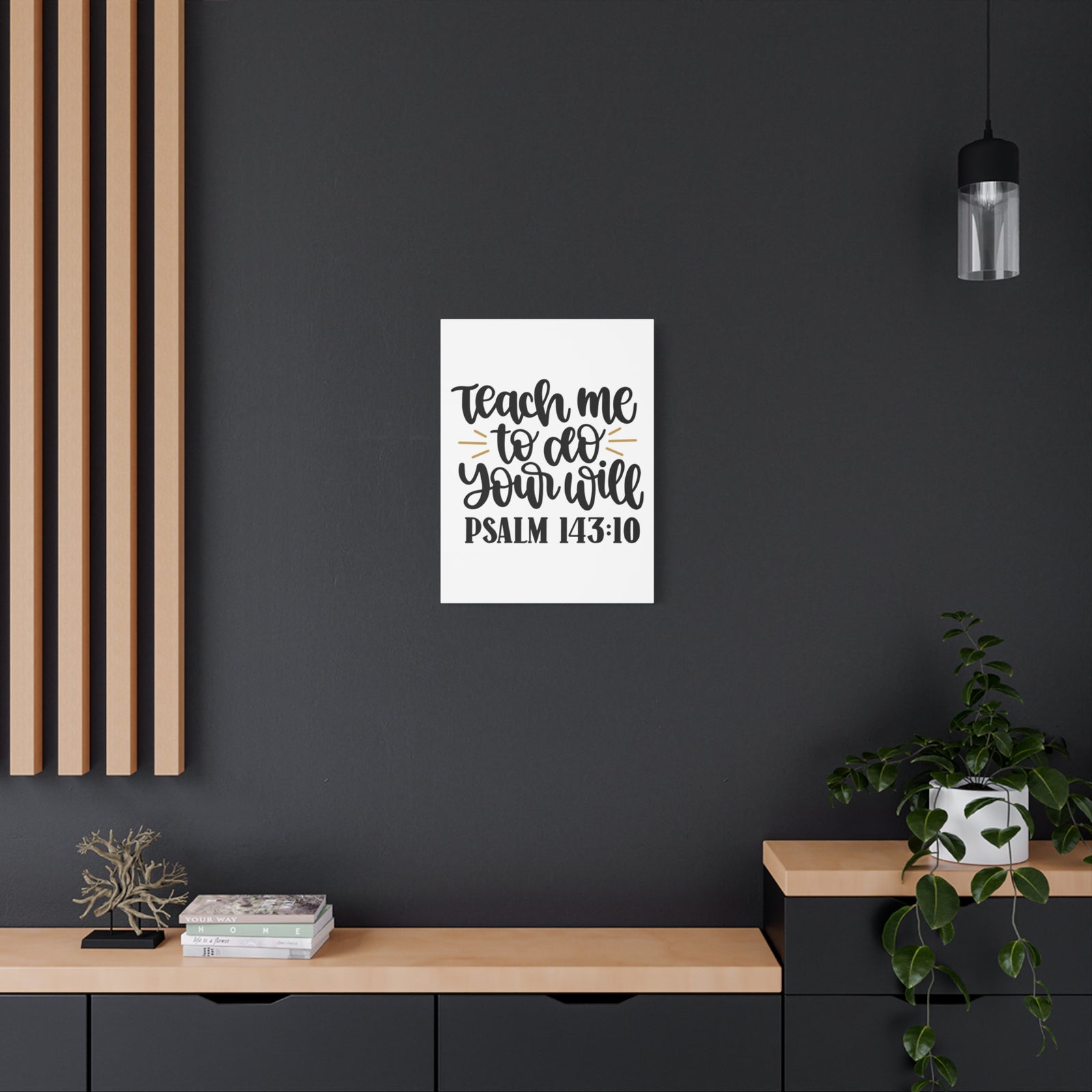 Scripture Canvas Teach Me Psalm 143:10 Christian Wall Art Bible Verse Print Ready to Hang-Express Your Love Gifts