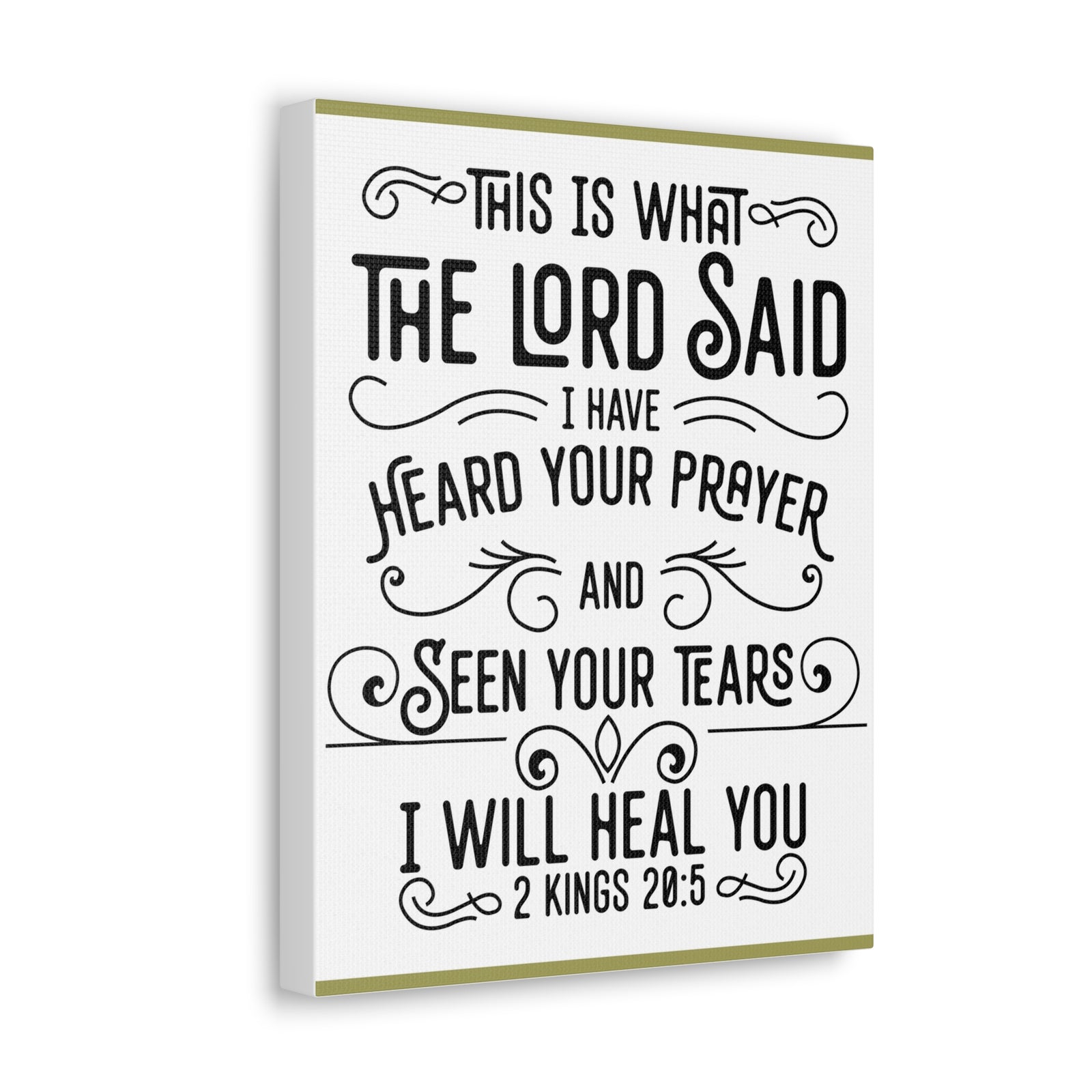 Scripture Walls I Will Heal You 2 Kings 20:5 Bible Verse Canvas Christian Wall Art Ready to Hang-Express Your Love Gifts